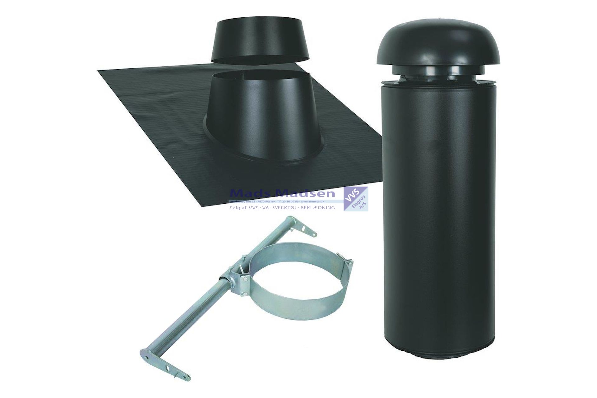SabetoFLEX Lyddæmpersæt 160x600mm 10-32° sort/sort med Flex inddækning og lyddæmper XST1116601032