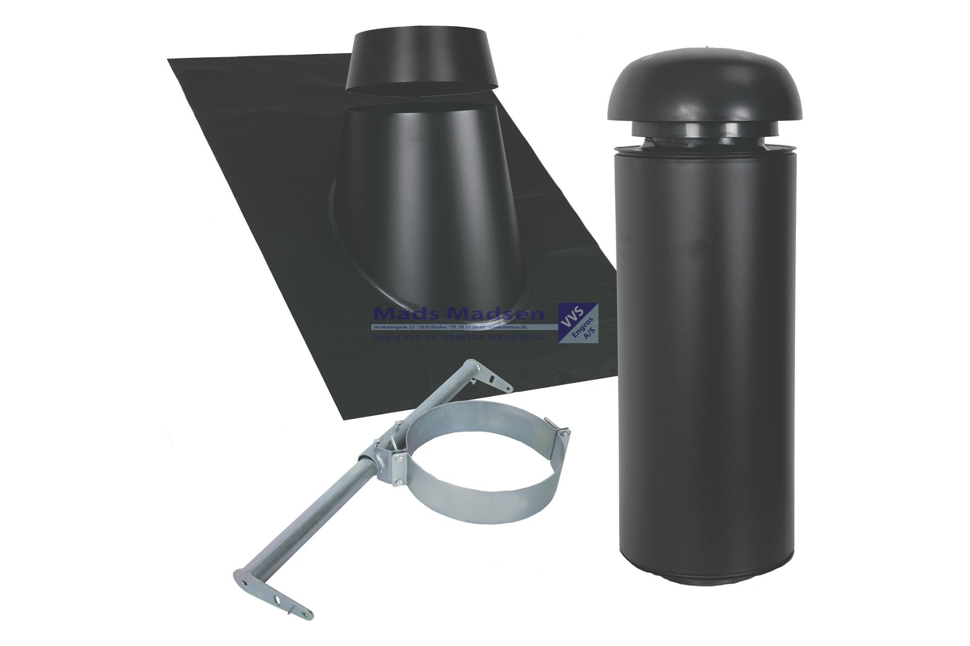 SabetoFLEX Lyddæmpersæt 200x900mm 31-45° sort/sort med Flex inddækning og lyddæmper XST1120903145