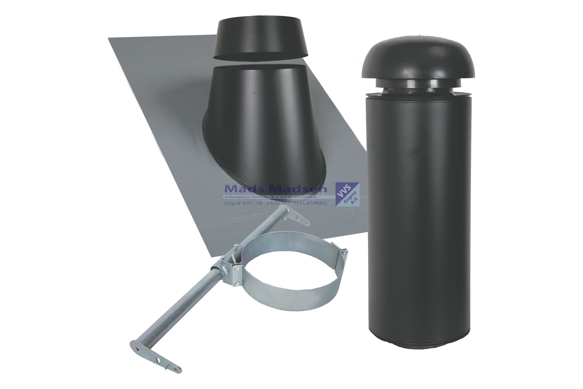 SabetoFLEX Lyddæmpersæt 160x900mm 31-45° grå/sort med Flex inddækning og lyddæmper (S)