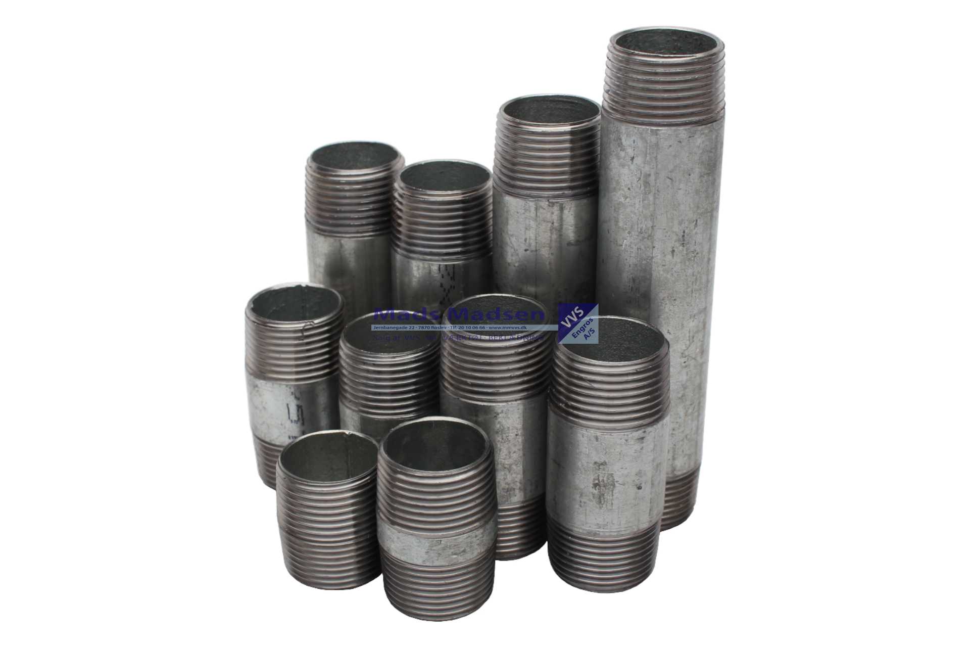 3/4" galv. blandede nippelrør 10 stk/ps