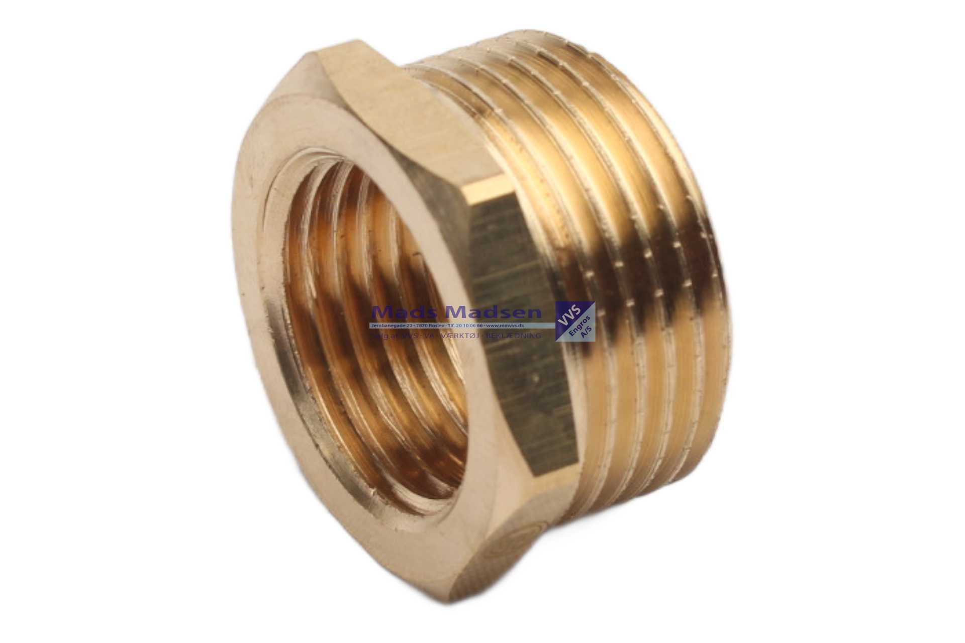 1/2" x 3/8" messing nippelmuffe