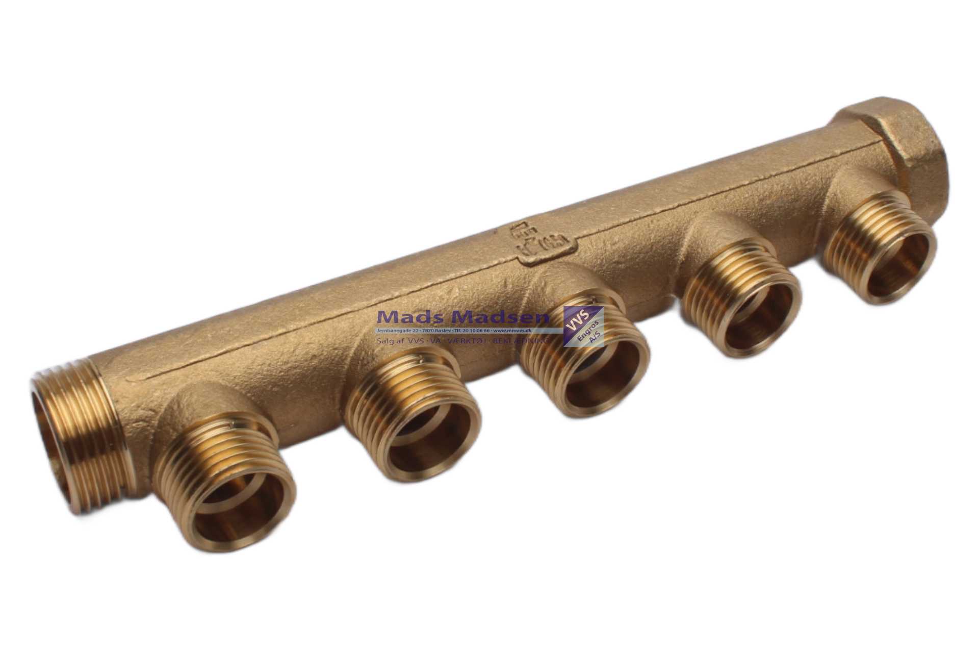 3/4" x 1/2" fordelerrør 5 afg eksl.omløbersæt