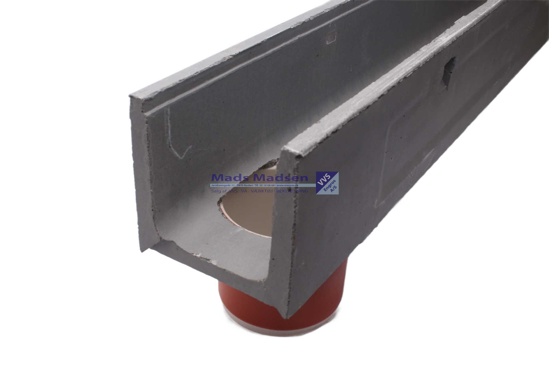 Polysan Sapolite 1100 rende u/rist L=100cm broget m/110mm bundudløb 1011