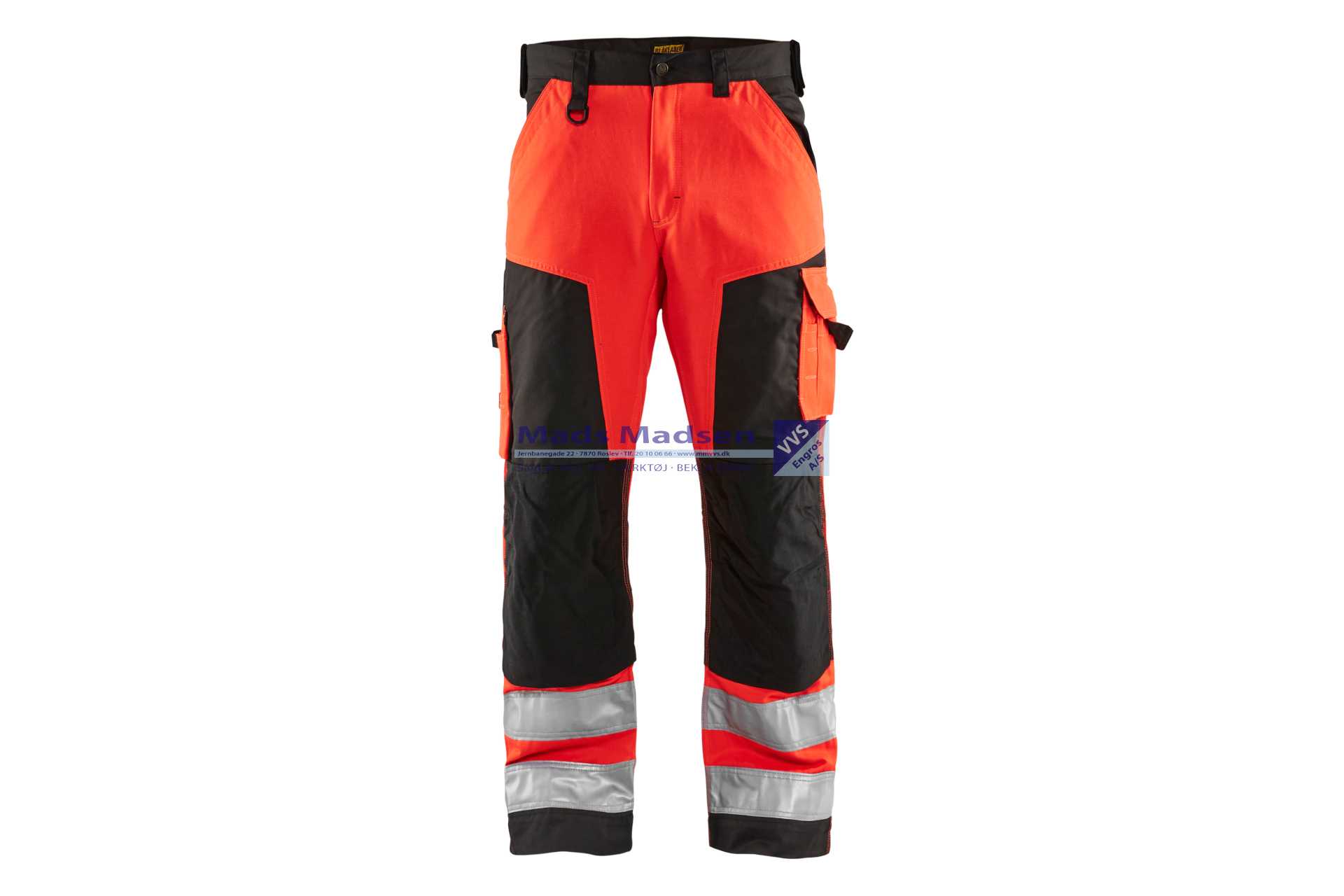 Blåkläder High vis buks 1566-1811-5599 C52 rød/sort bom 35% - poly 65% (S)