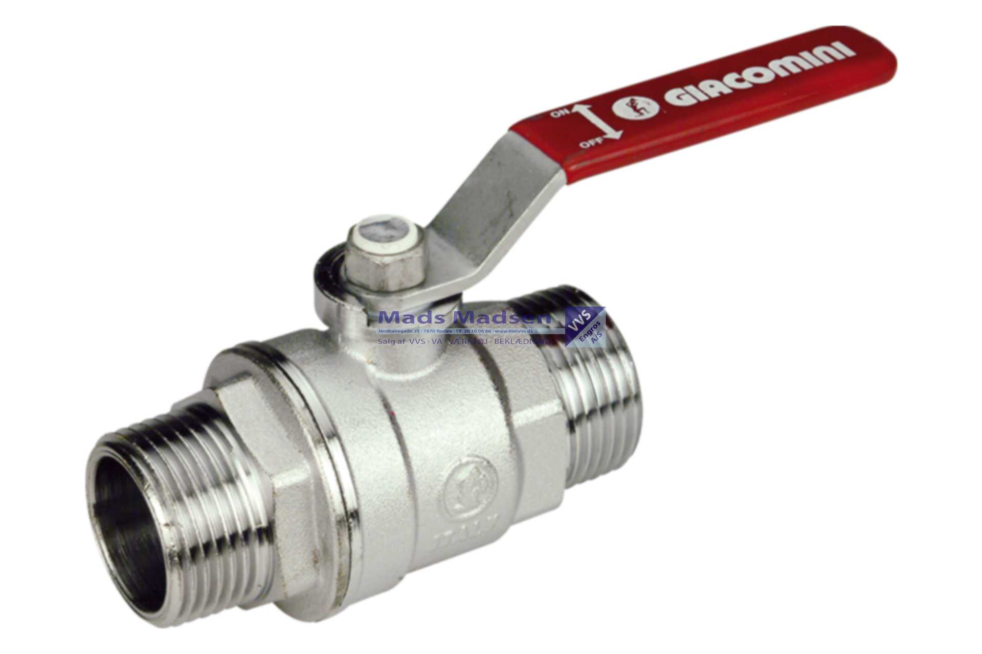 1/2" Tiemme kuglehane N-N hd-tag RØD