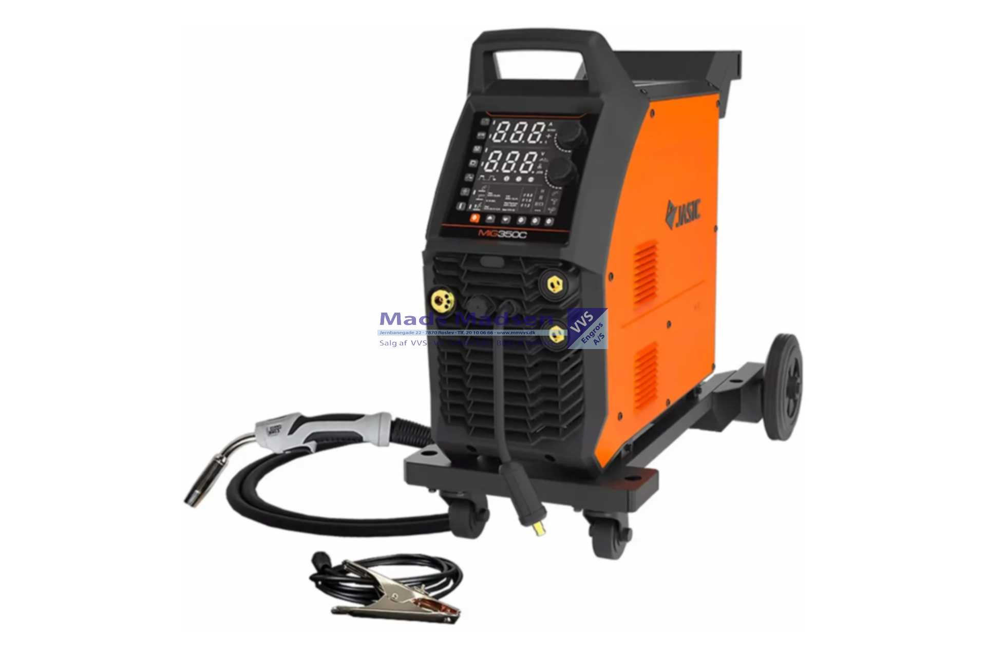 Jasic EVO MIG350CT svejsemaskine M/vogn incl 4mtr MIG-svejseslange og 3mtr stelkabel (inkl. weee afgift Kr. 95) *NETTOPRIS*