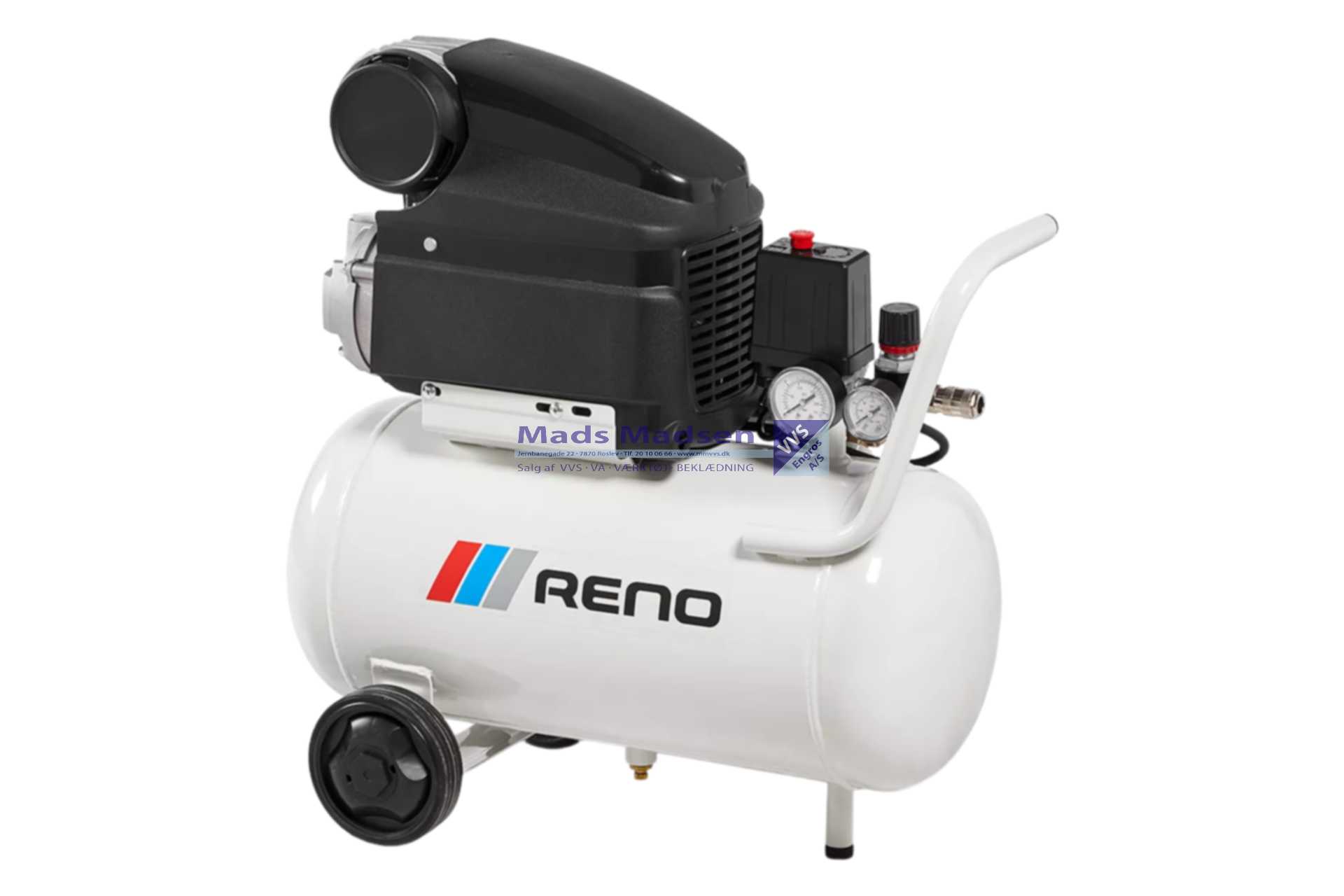 RENO Mobil stempelkompressor 24 l.  0I 2/24 *NETTOPRIS*