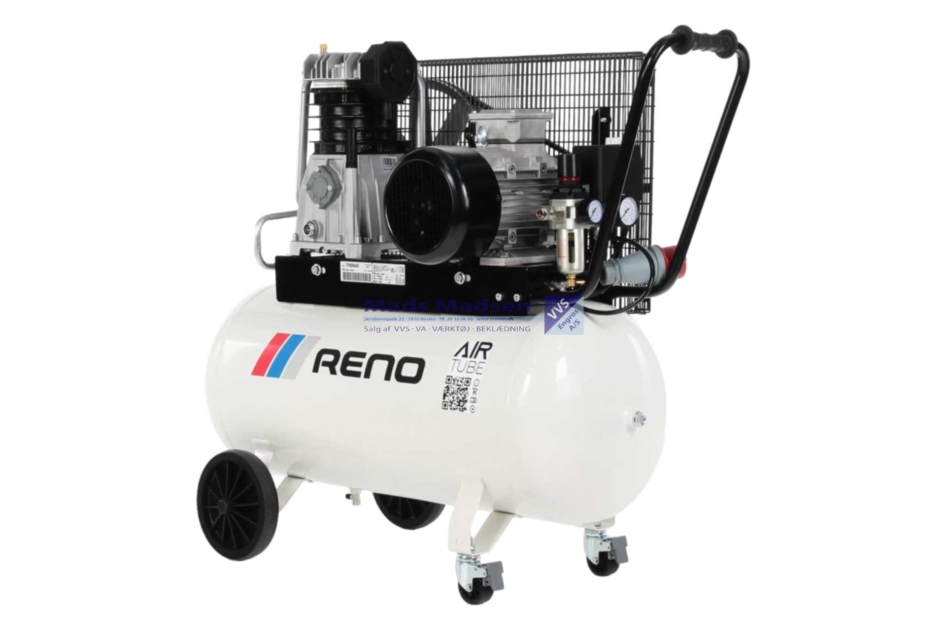 RENO robust værkstedskompressor 90 l.  500/90 - 4 HK *NETTOPRIS* (S)