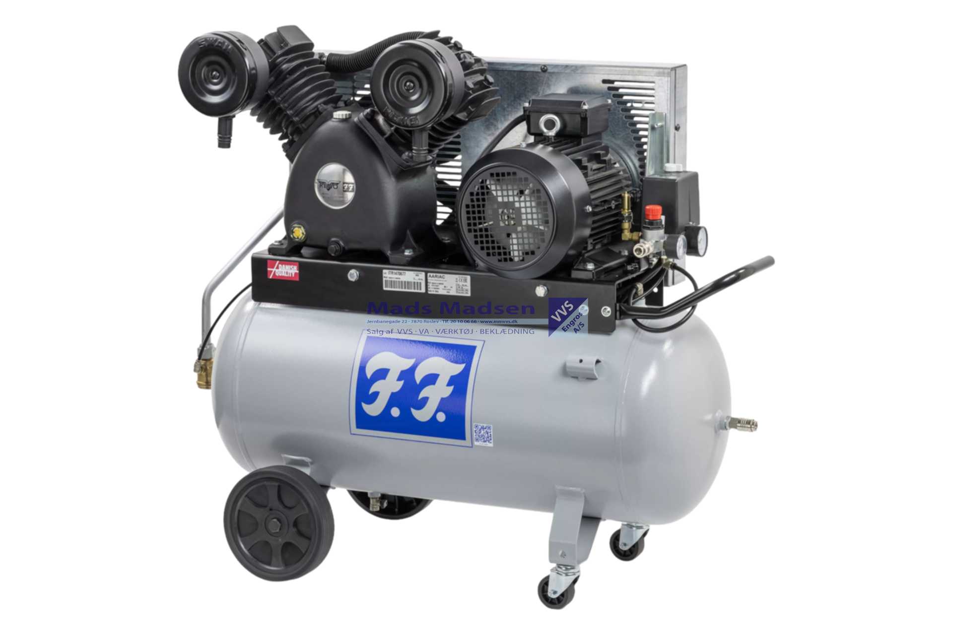RENO stempelkompressor FF industri 90 l.  FF 680/90 - 5,5 HK *NETTOPRIS* (S)