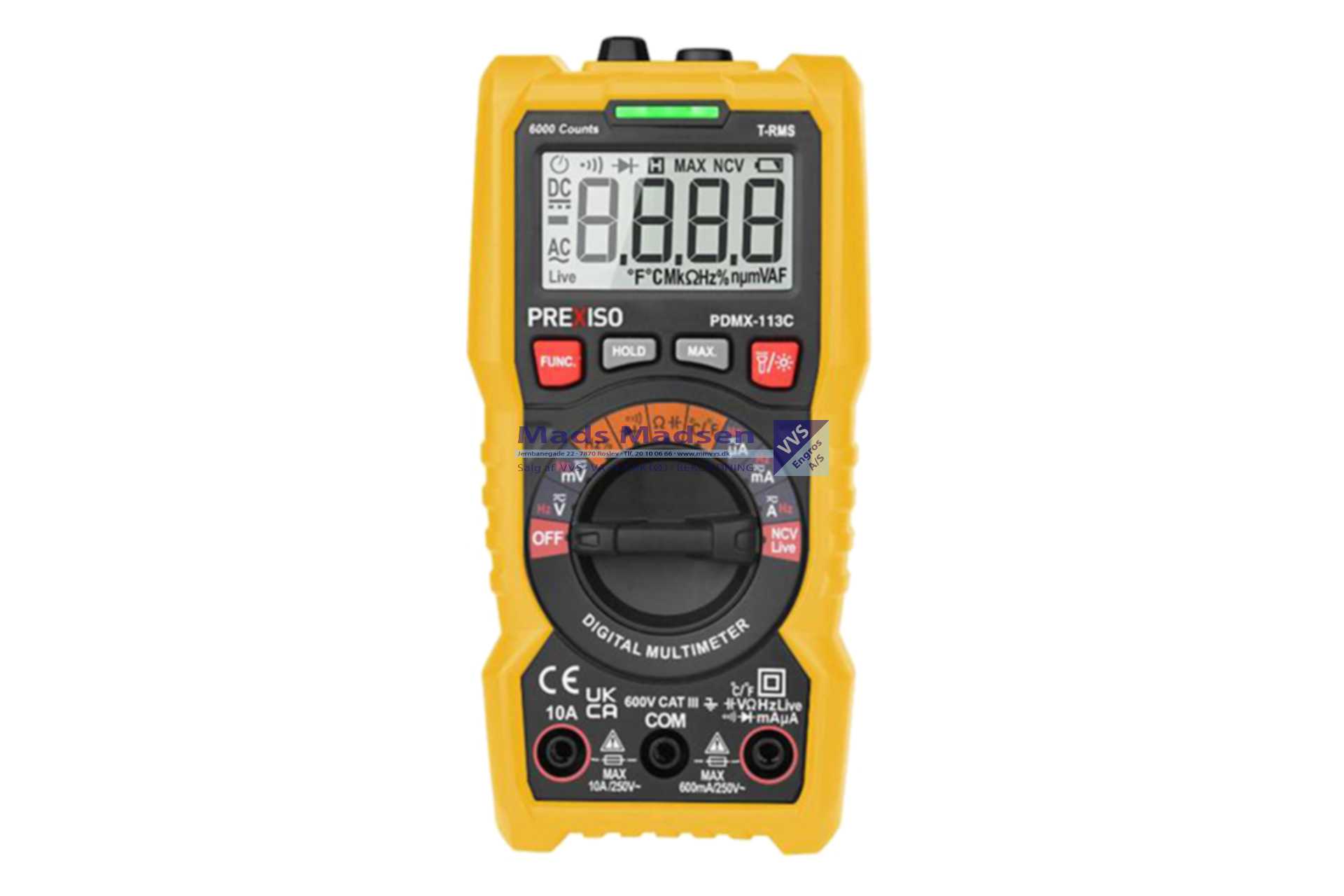 PREXISO Digital Multimeter PDMX-113C AC/DC 600V *NETTOPRIS*