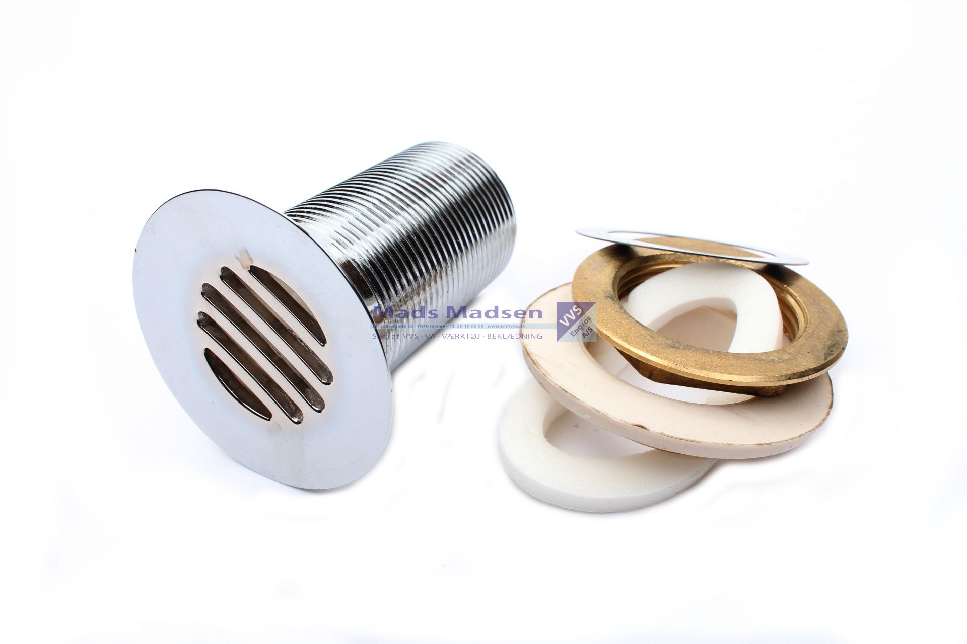 1 1/4" bundventil m/rist u/overløb fuld gevind