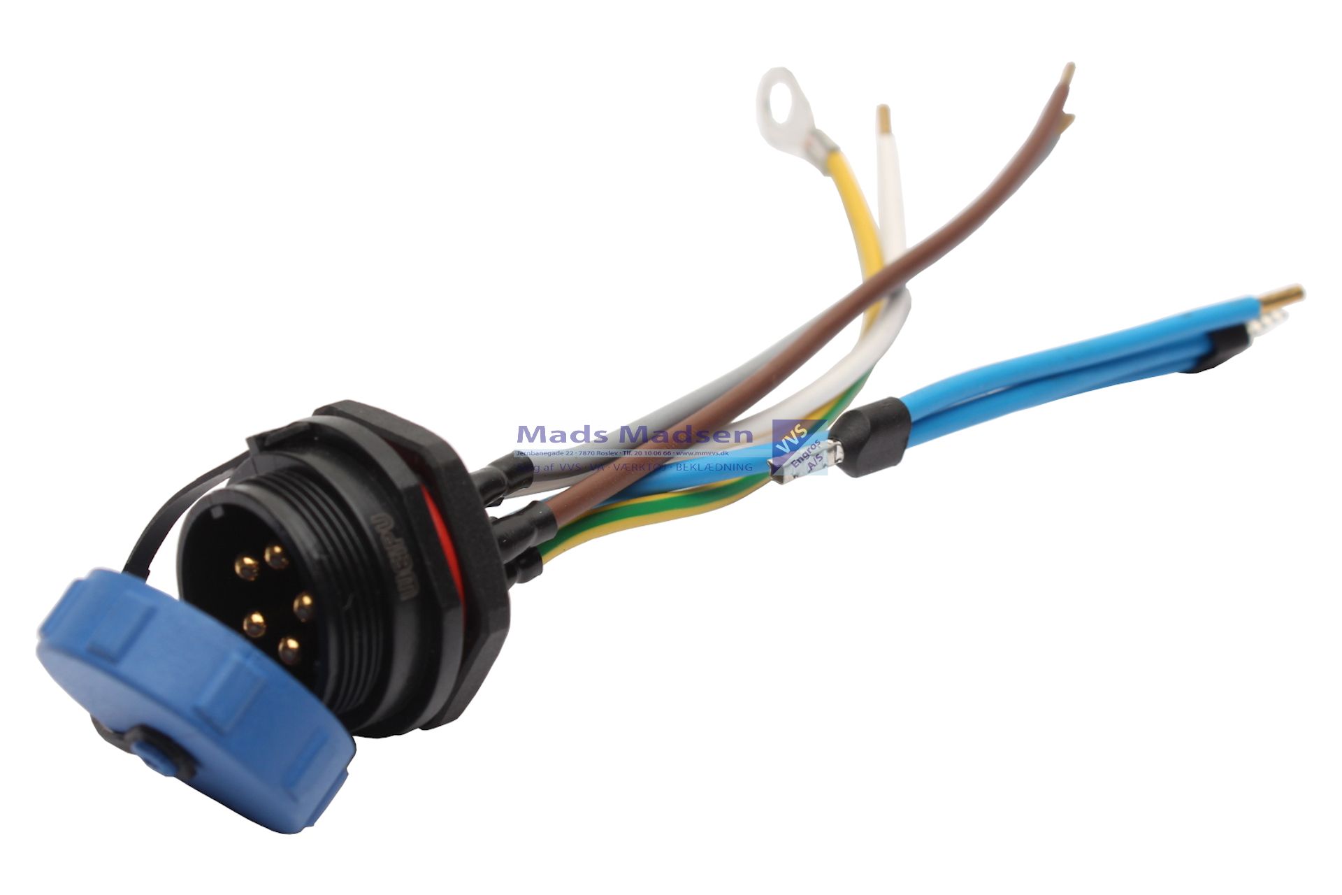 Vølund stik højspænding m/ledninger GL.model (blå)  f/PB12-PB20-PB30 718257