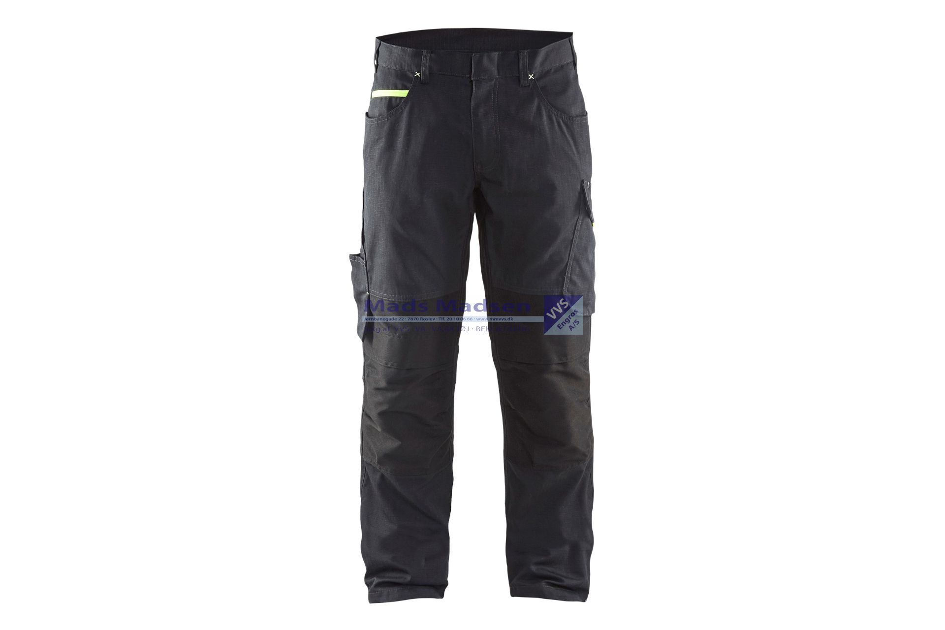 Blåkläder Service buks uden sømlommer 1495-1330-9933 C50 sort/gul bom 60% - poly 40% (S)