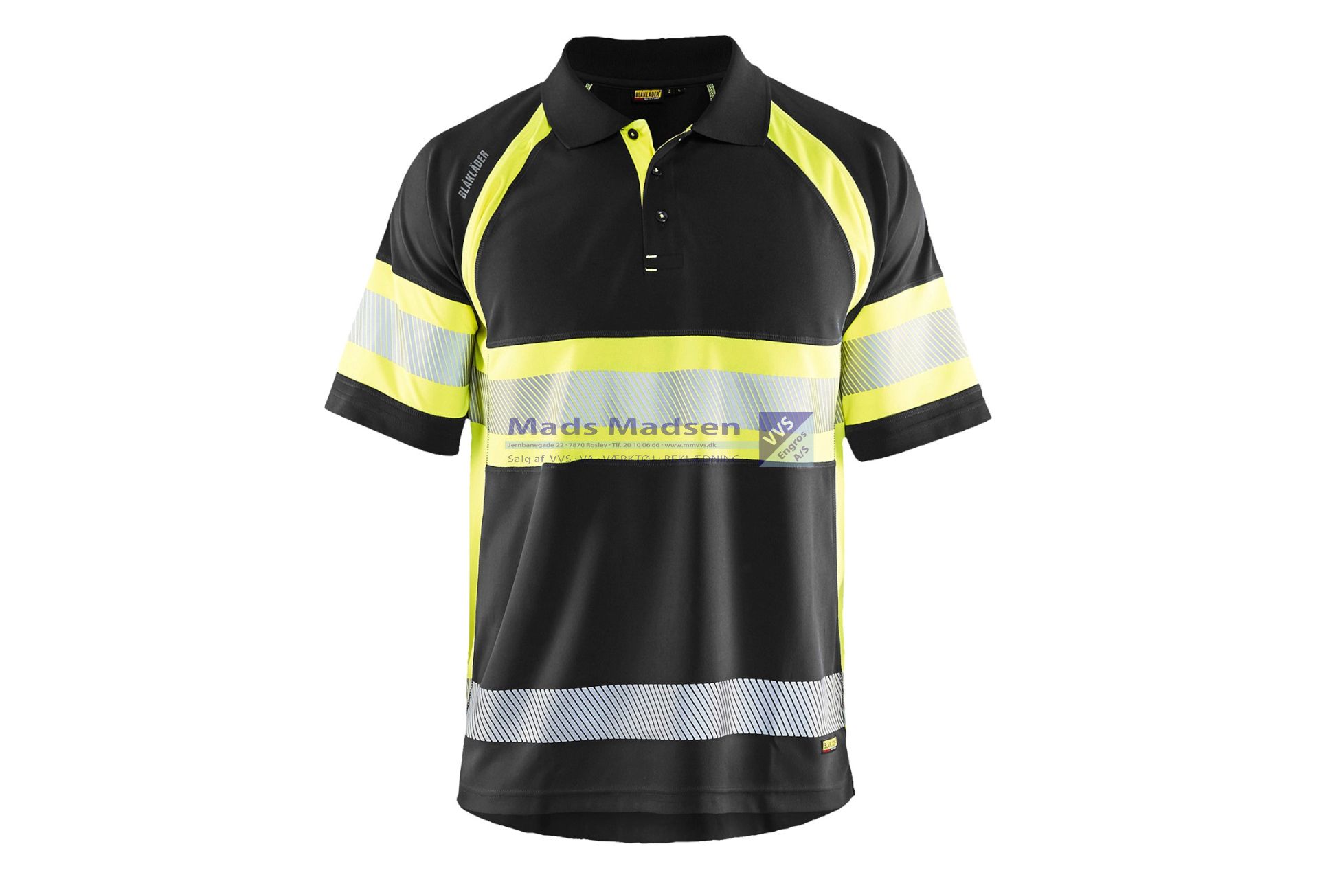 Blåkläder High vis polo shirt 3338-1051-9933  str. 4XL sort/gul poly 100%