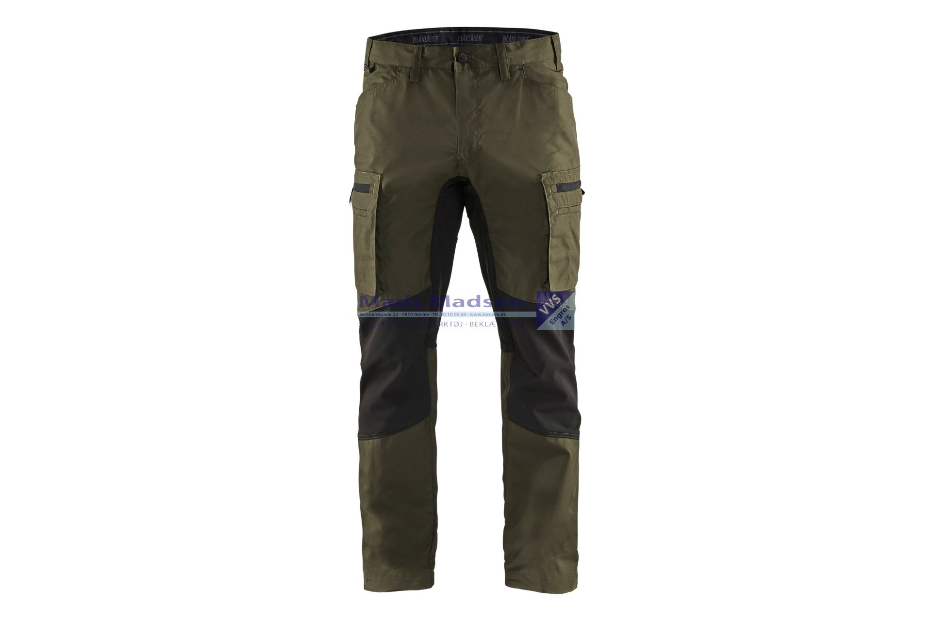 Blåkläder Service buks stretch 1459-1845-4599 C48 oliven grøn/sort bom 35% - poly 65%