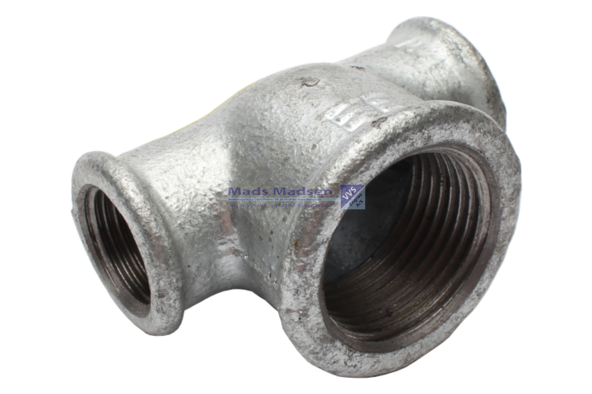 1 1/4" x 1 1/4" x 1" galv. tee (S)