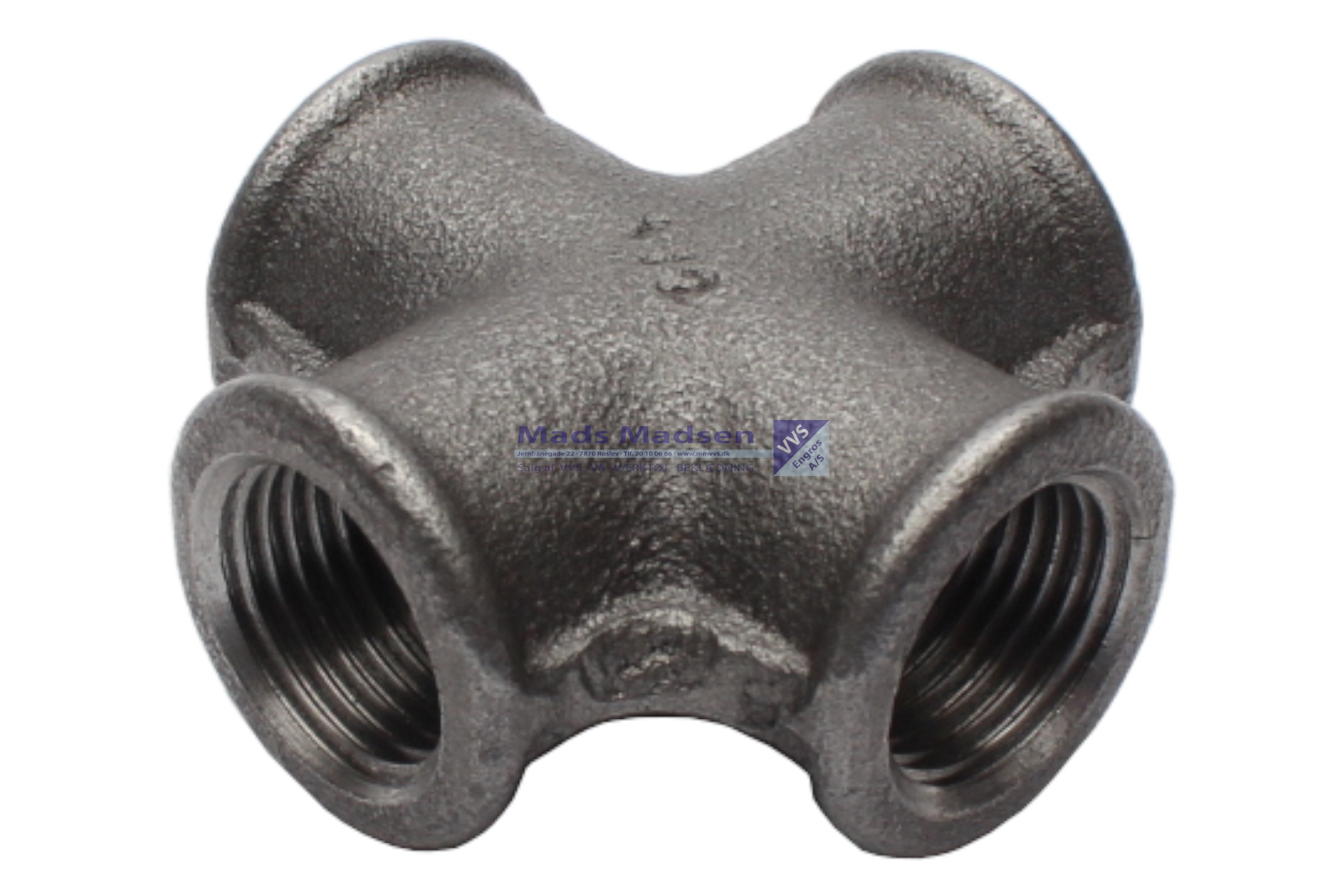 1/2" sort kryds (S)