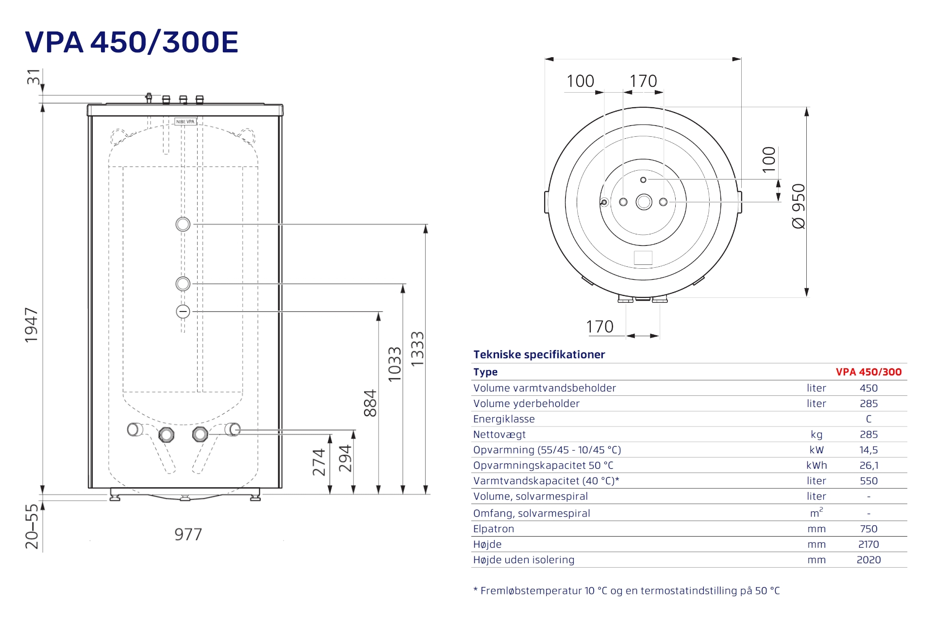 Vølund varmepumpebeholder VPA 450/300E 082032 (S) - Billede 2
