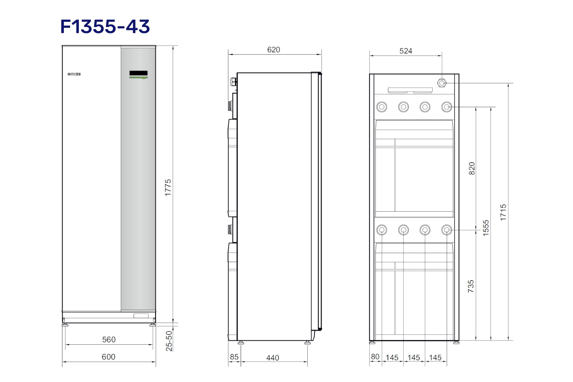 Vølund F1355-43 jordvarmepumpe 4-43 KW 3x400v m/frekvensregulerende kompressorer 065496 (S) - Billede 2