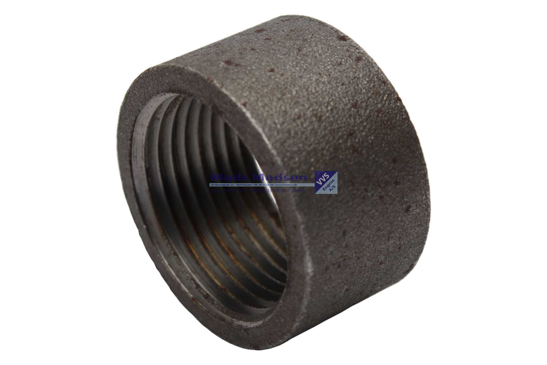 1 1/2" sort halv smedet muffe