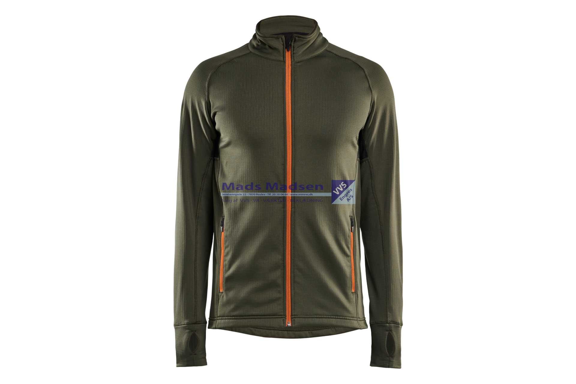 Blåkläder Fleece jakke 4735-2539-4240 skovgrøn/rust str. XXL
