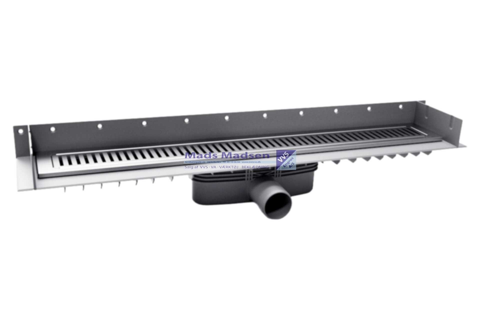 Purus Line sampak 900mm Ø50mm vandret udløb m/rist, ramme og vandlås - NY MODEL
