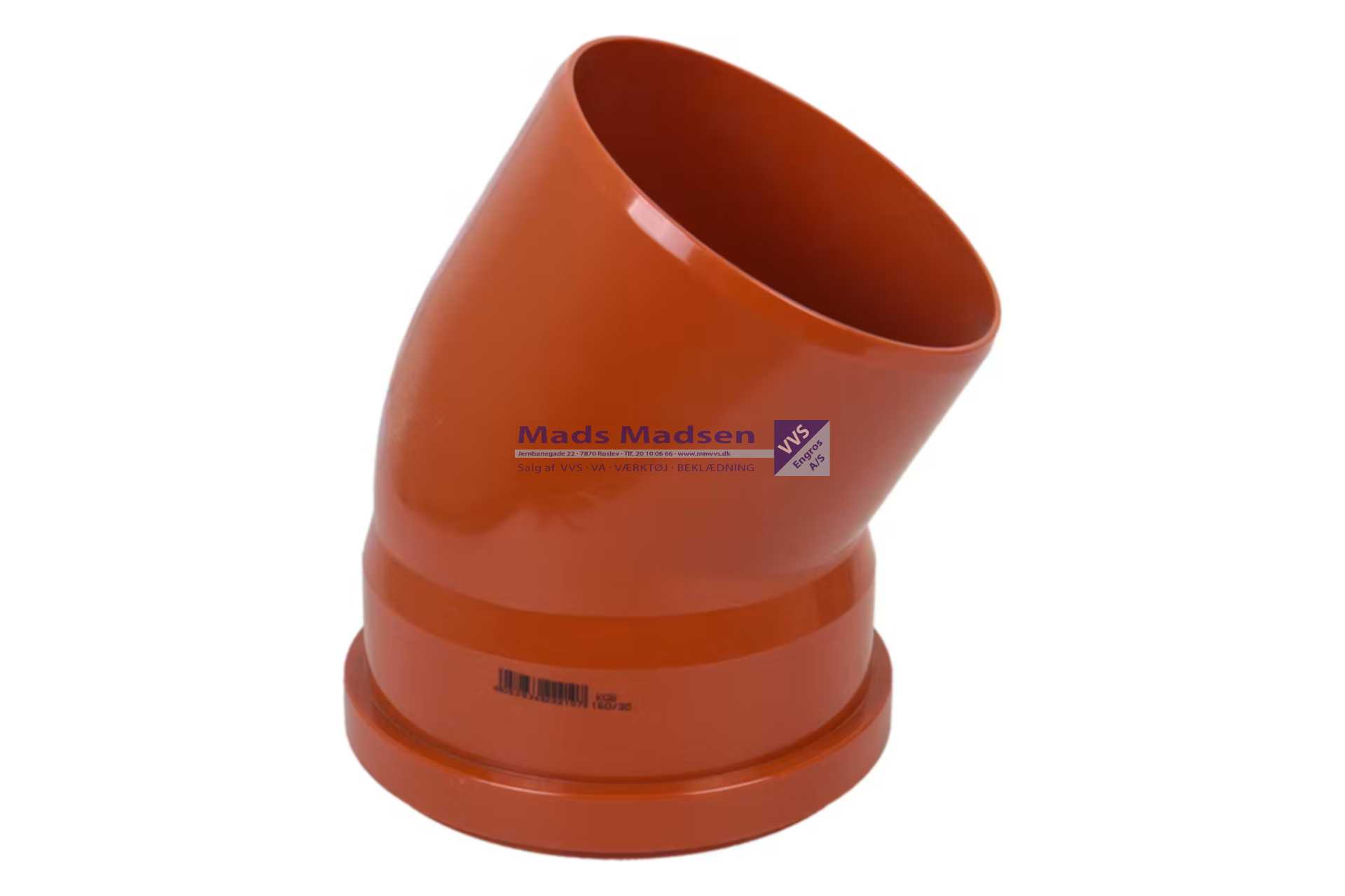 250mm x 30gr PVC kloakbøjning