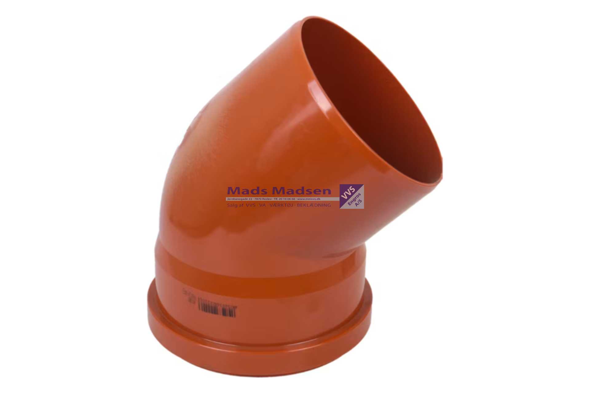 250mm x 45gr PVC kloakbøjning