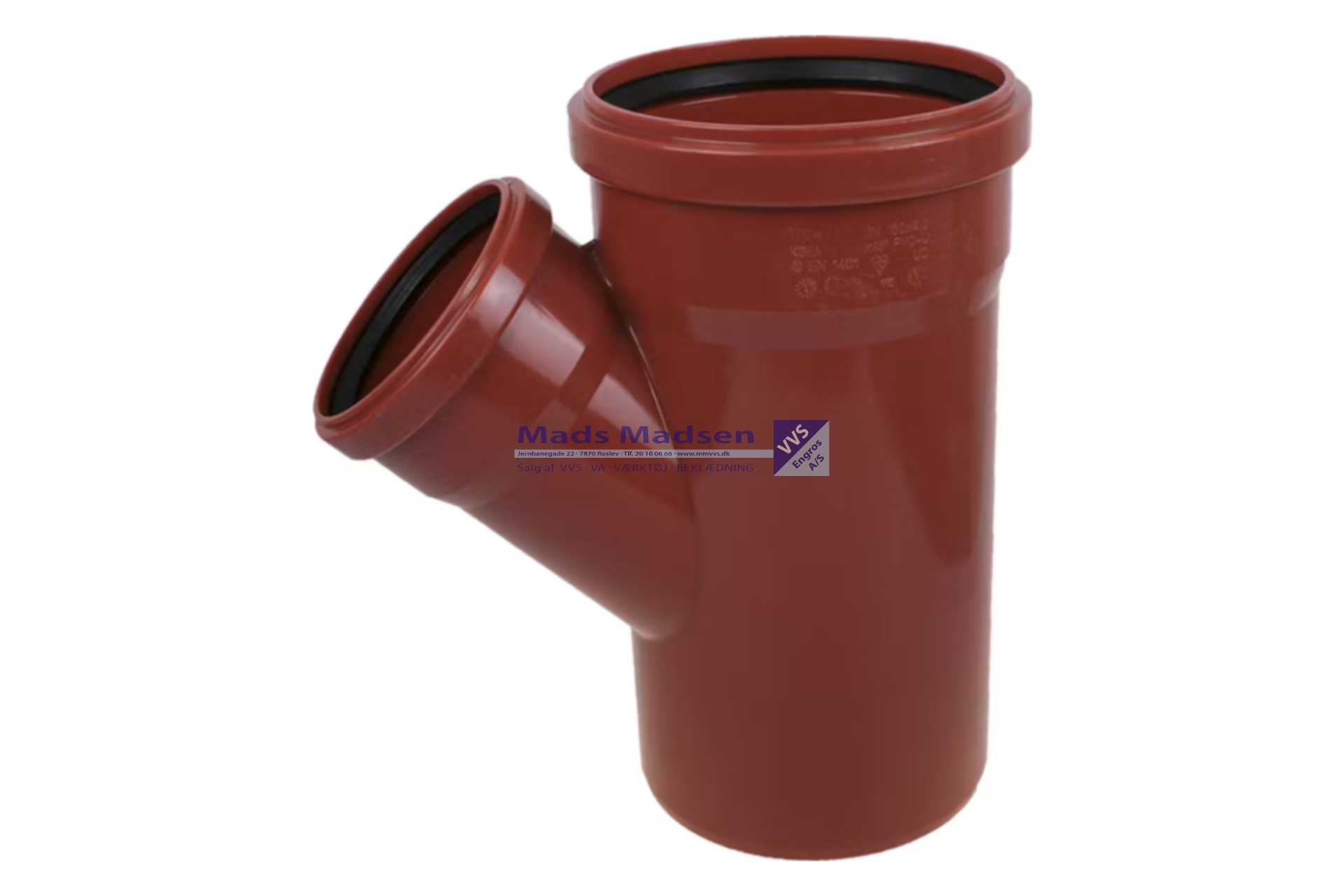 250/250 x 45gr PVC kloakgrenrør