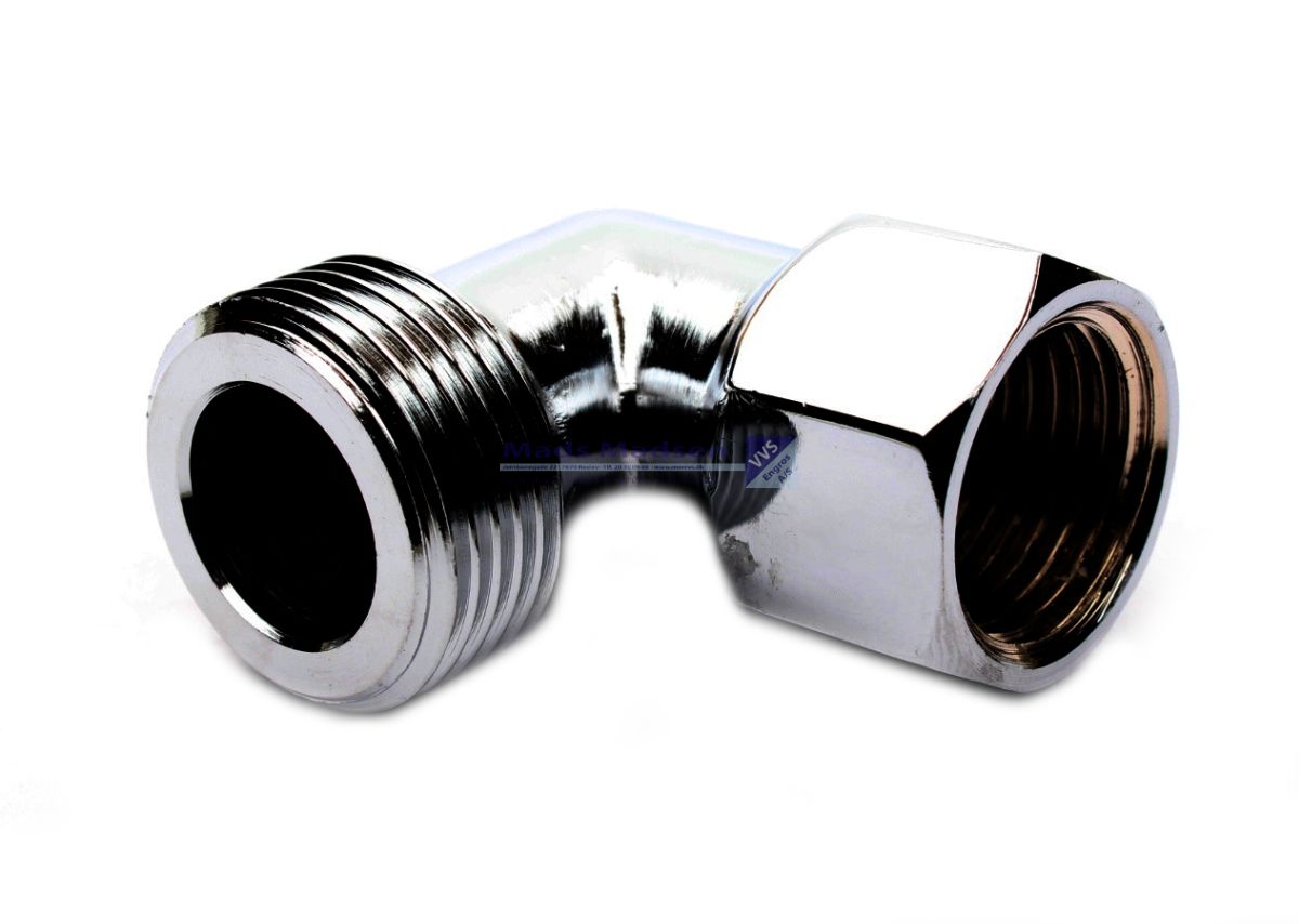 3/4 x 1/2" krom vinkeltilgangsstykke (S)