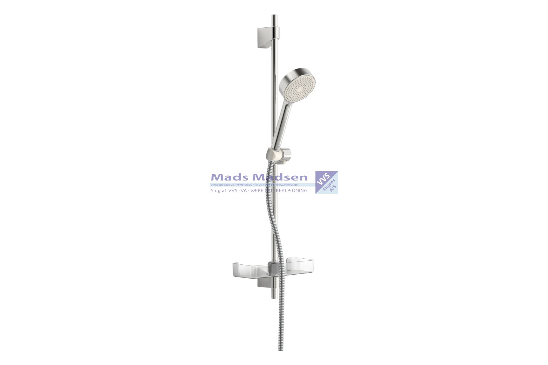 Oras Apollo krom brusesæt m/Ø95mm håndbruser, 760mm brusestang (skrueholder justerbar op til 720mm) justerbar bruseholder, sæbeskål, slange 1750mm & anti-kalk teknologi 1 stråle 542 (S)