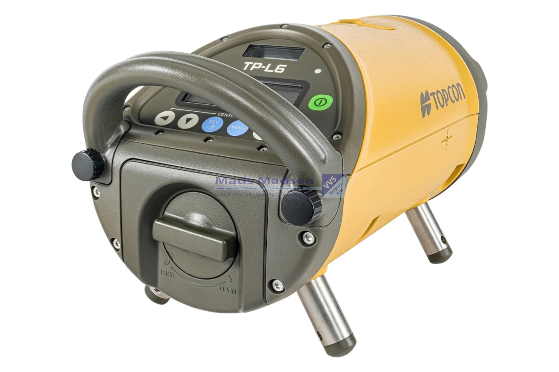 Topcon TP-L6WG rør laser. komplet bestående af: TP-L6WG rør laser m/grøn stråle, RC-500 IR fjernbetjening, BDC-72 Li-ion 5.986mAh batteri, CDC-77 dobbelt-lader f/BDC-72, lille target holder, 150mm ben og 200mm ben (S) *NETTOPRIS*