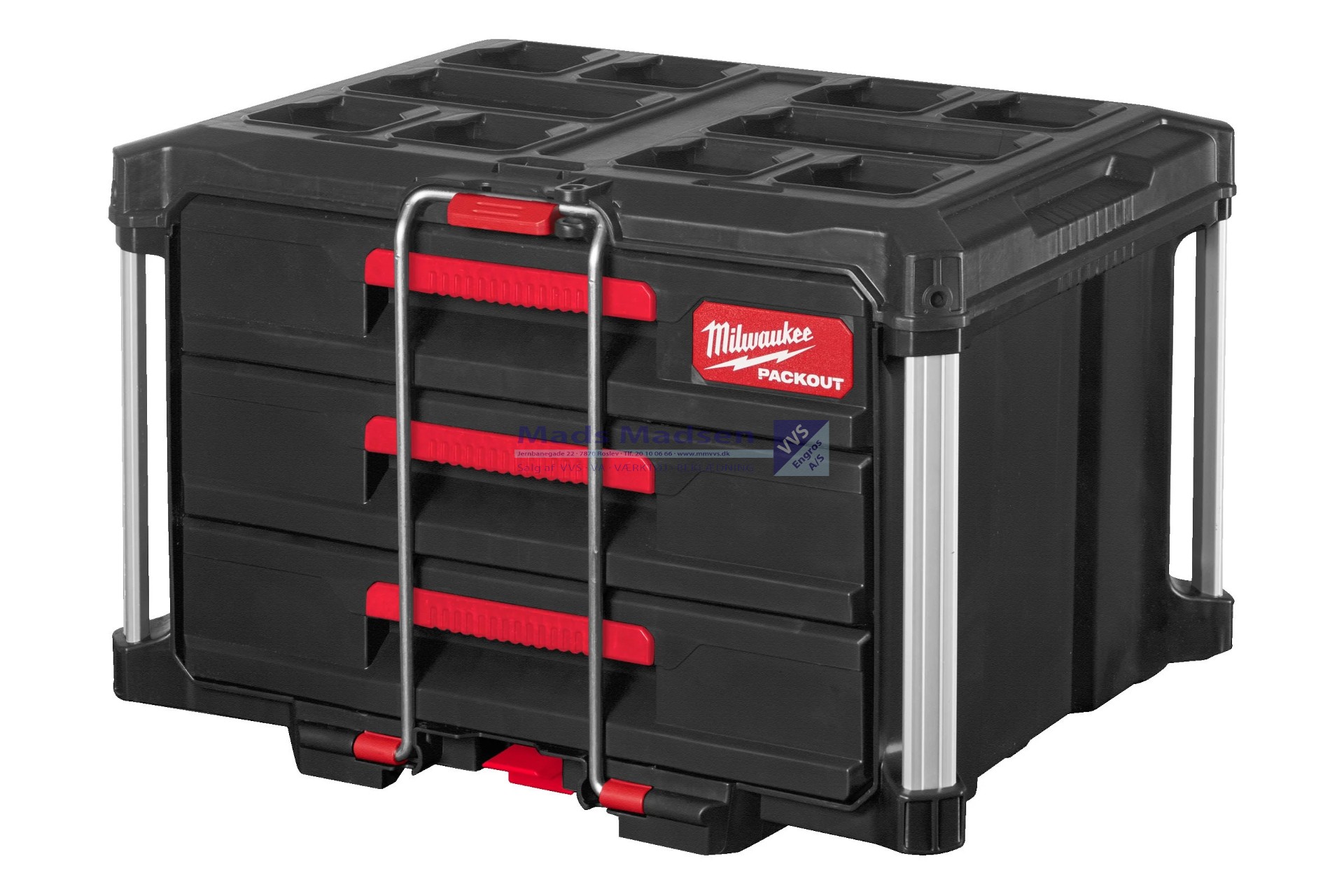 Milwaukee PACKOUT Værktøjskuffert m/ 3 skuffer 560 x 410 x 360 mm 4932472130 *NETTOPRIS*