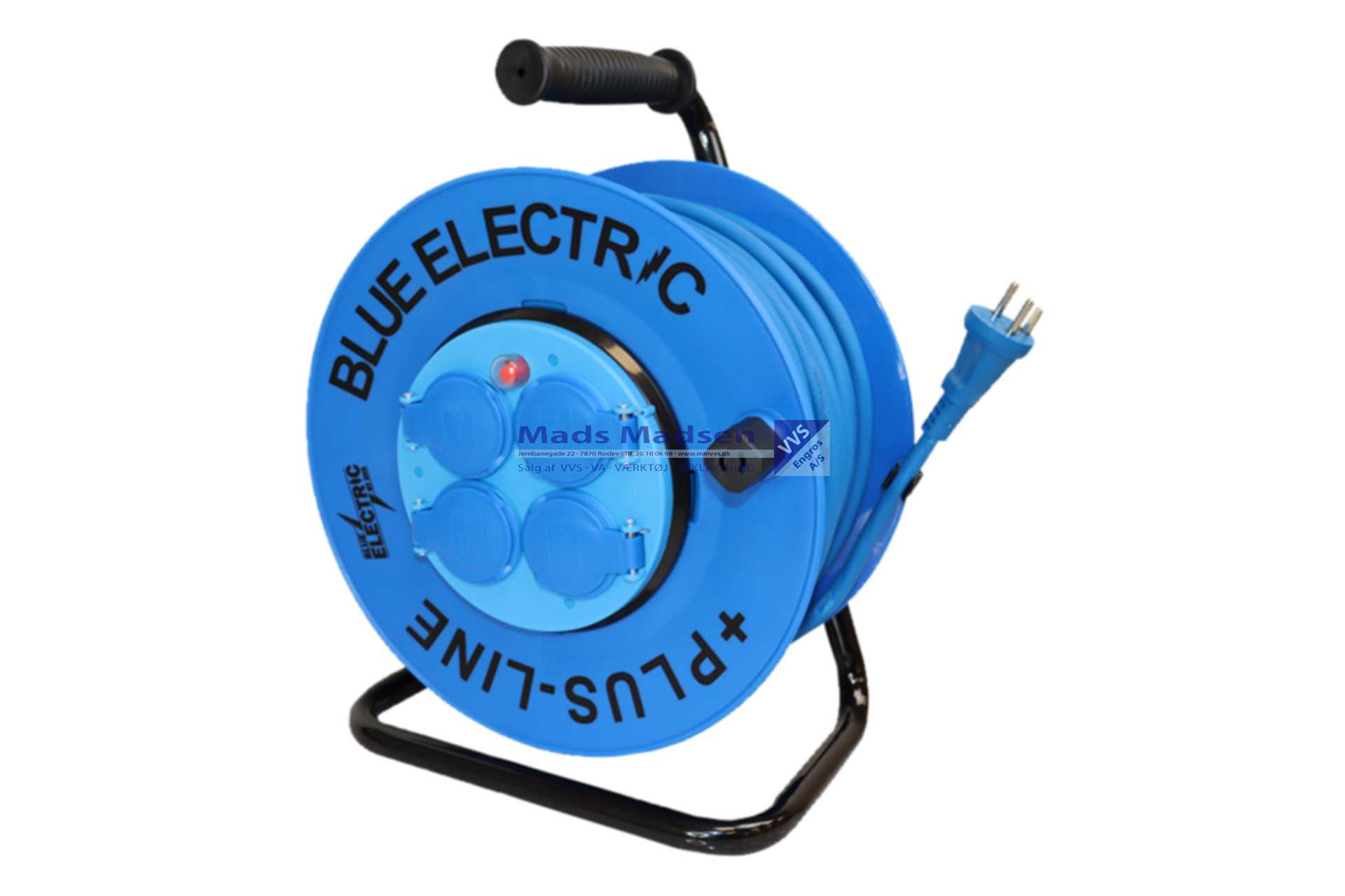 Blue Electric Kabeltromle 40 mtr 4 udtag 3G1,5 m/ jord KT40 *NETTOPRIS* (S)