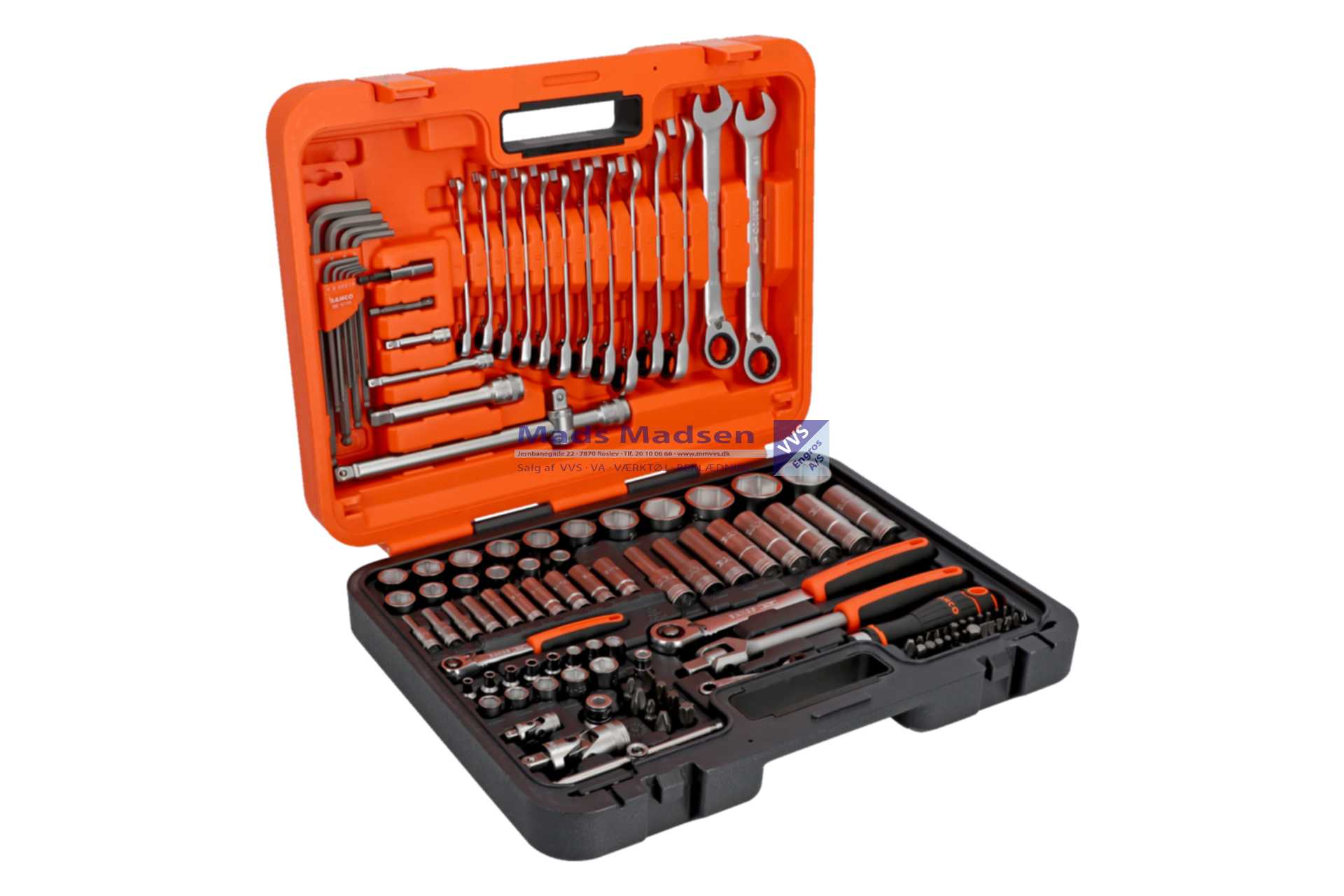 Topnøglesæt Bahco 1/4" & 1/2" S121MC0H 121 dele *NETTOPRIS*