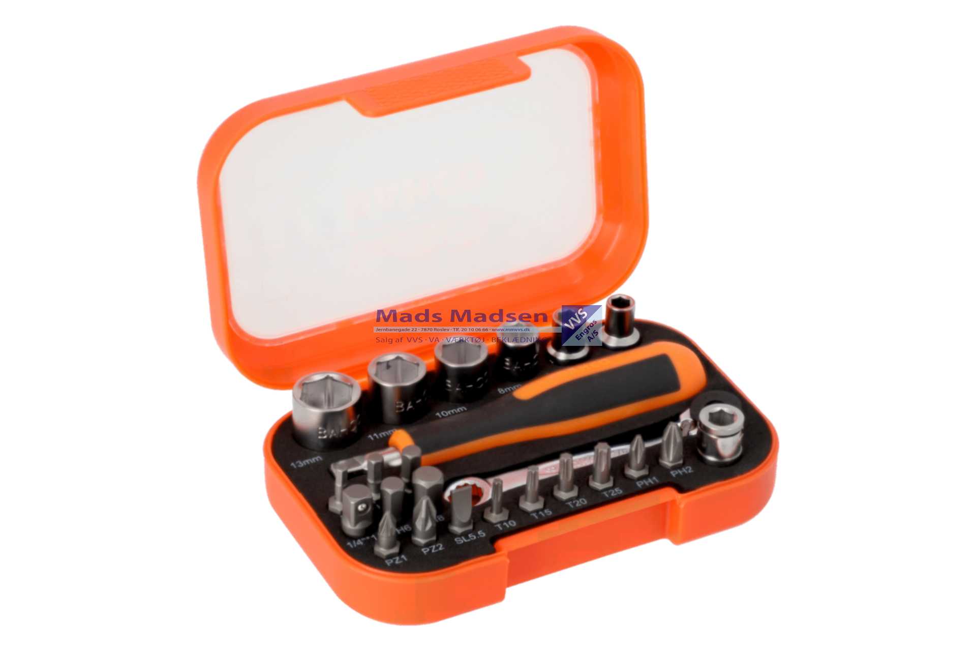 Top-/Bitssæt Bahco 1/4" S24MC11H 24 dele *NETTOPRIS*