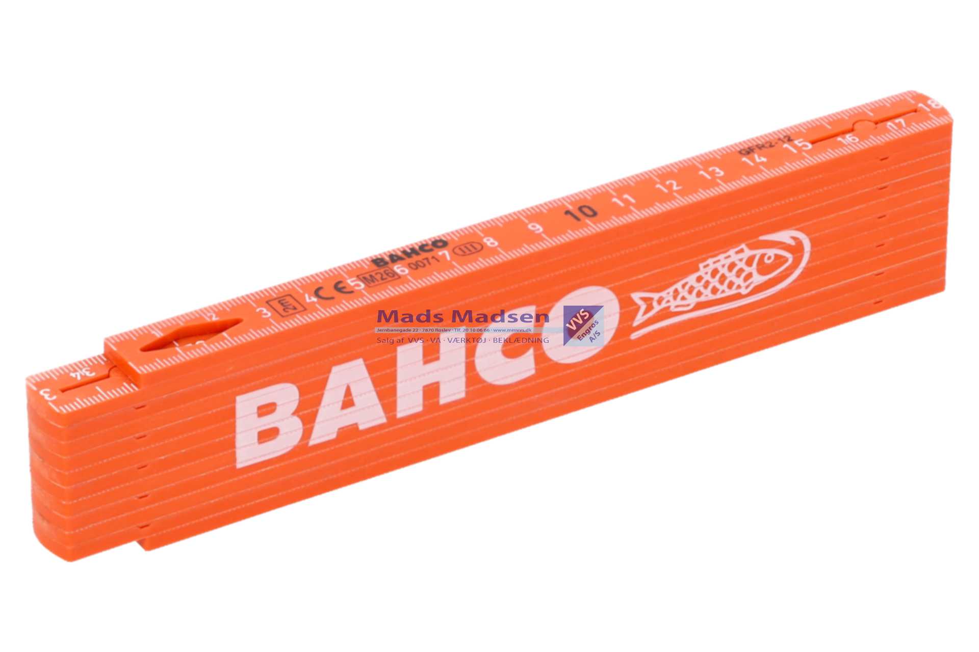 Tommestok glasfiber BAHCO 2 mtr 12 led GFR2-12 *NETTOPRIS*