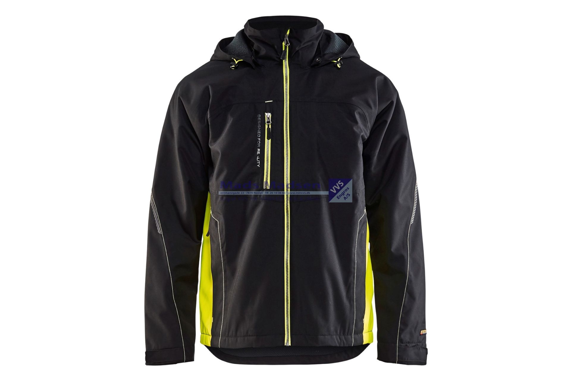 Blåkläder skaljakke 4790-1977-9933 str. 4XL sort/gul poly 100%