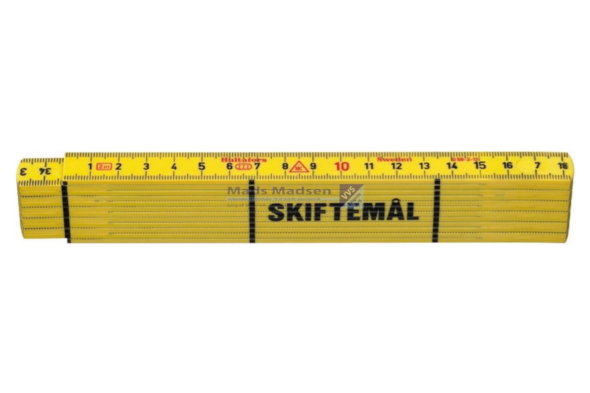 Tommestok glasfiber 2 mtr 12 led Hultafors G59-2-12SM  SKIFTEMÅL *NETTOPRIS*