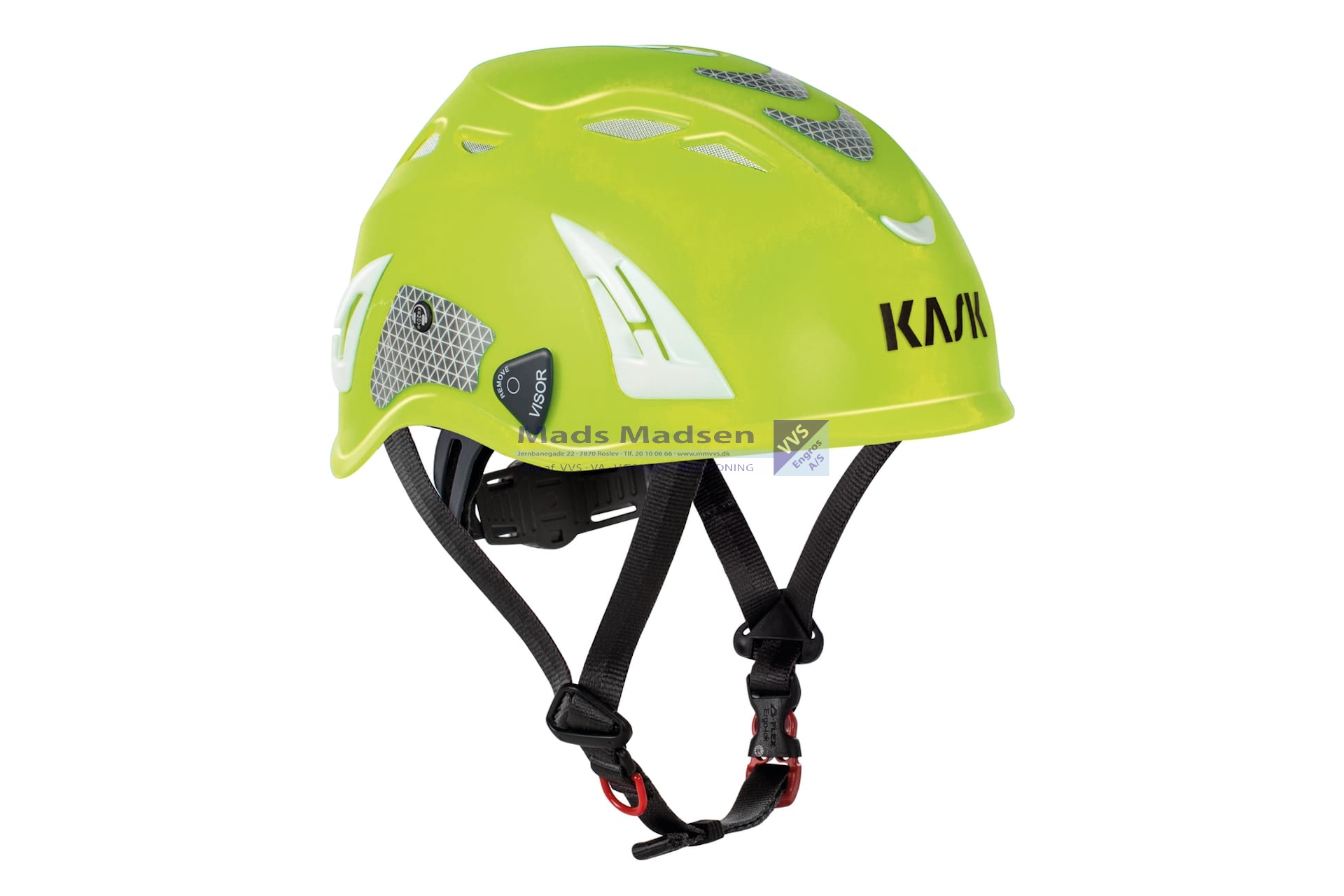 Kask sikkerhedshjelm Hi-vis gul plasma 126861 *NETTOPRIS*