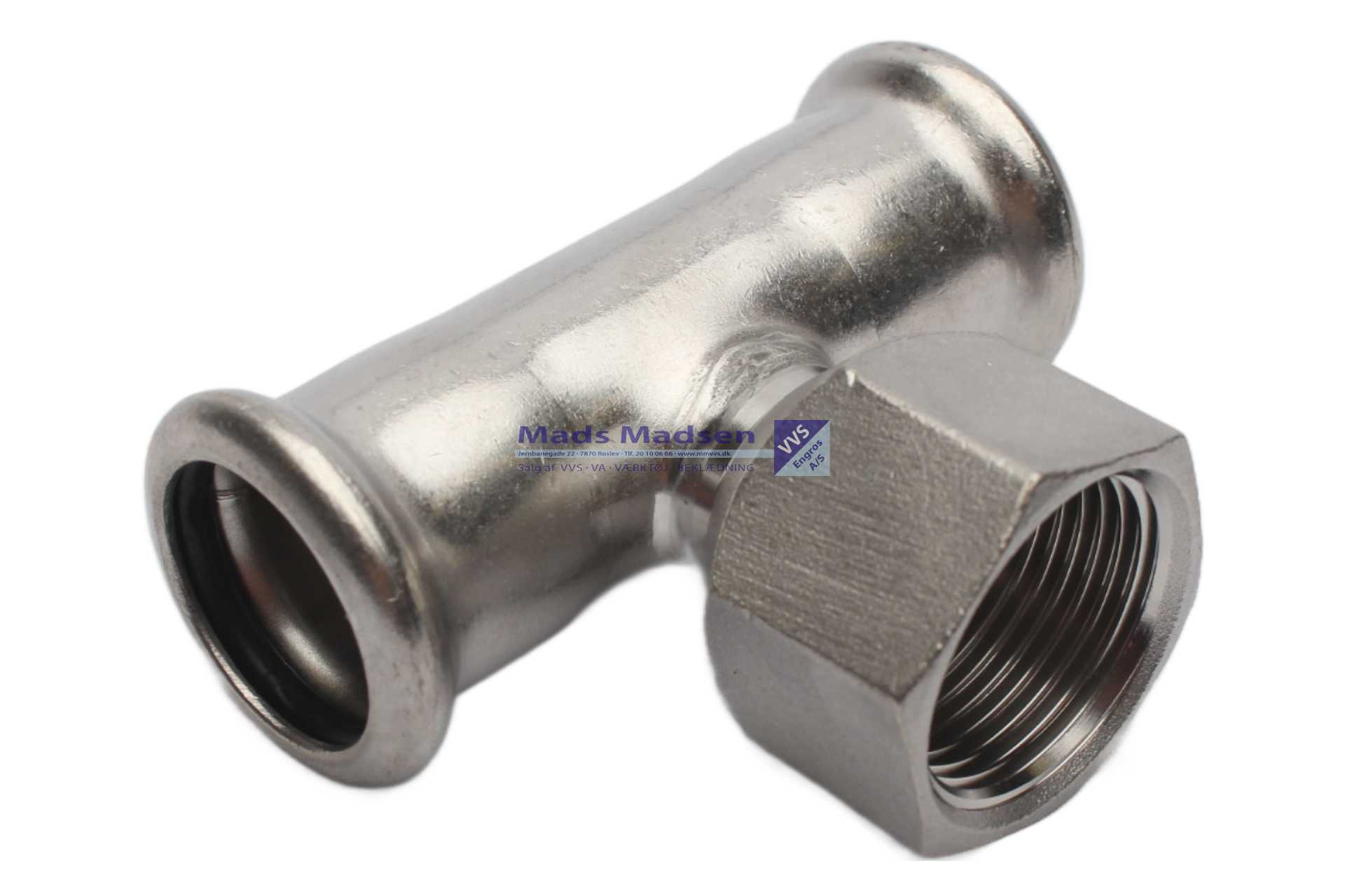 28 x 1/2" x 28mm RacMet RF/SF pres tee pm/m/pm M-bakke 316L