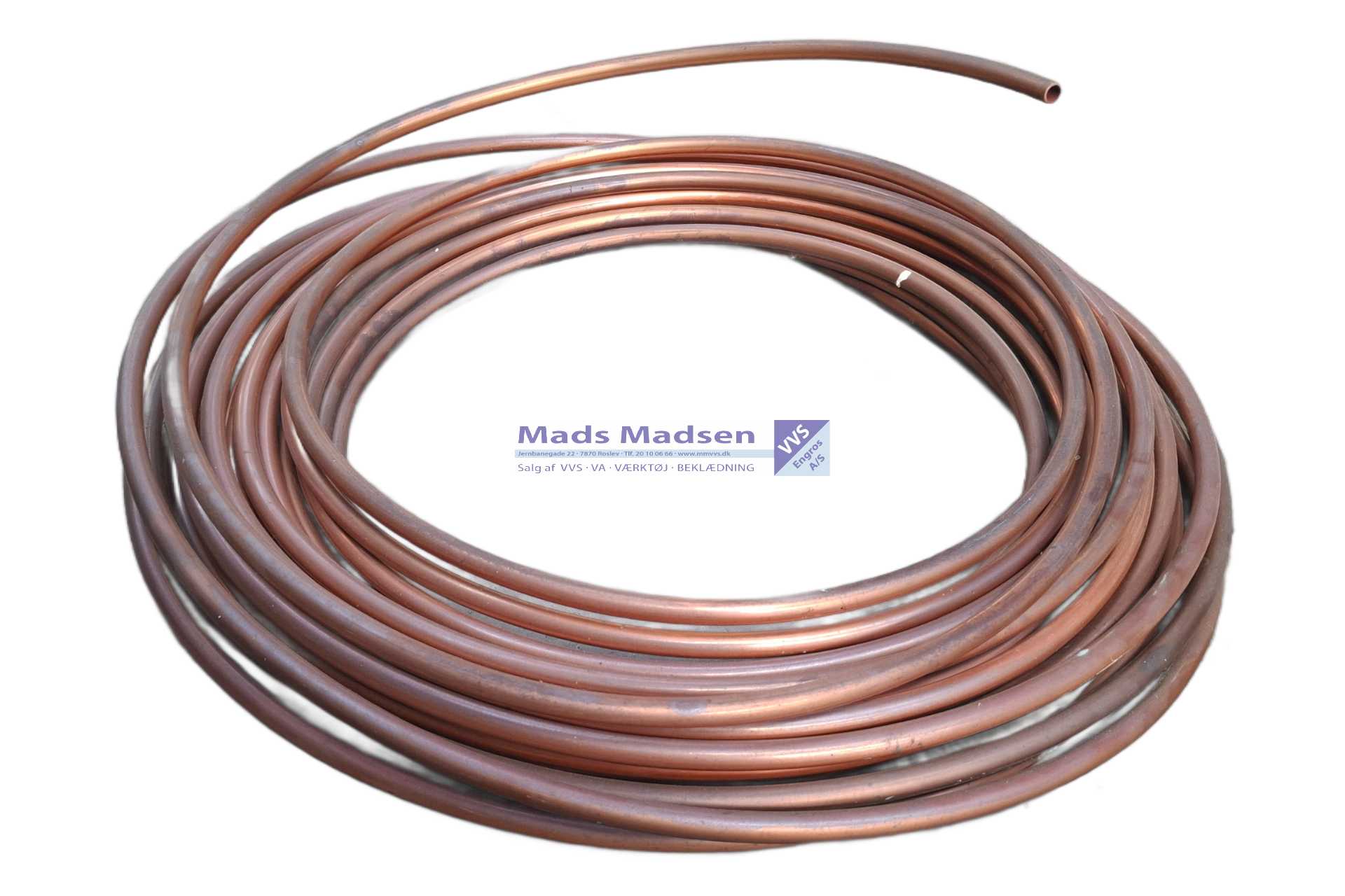 8mm kobberrør bløde i ringe 50 mtr/rl (S)