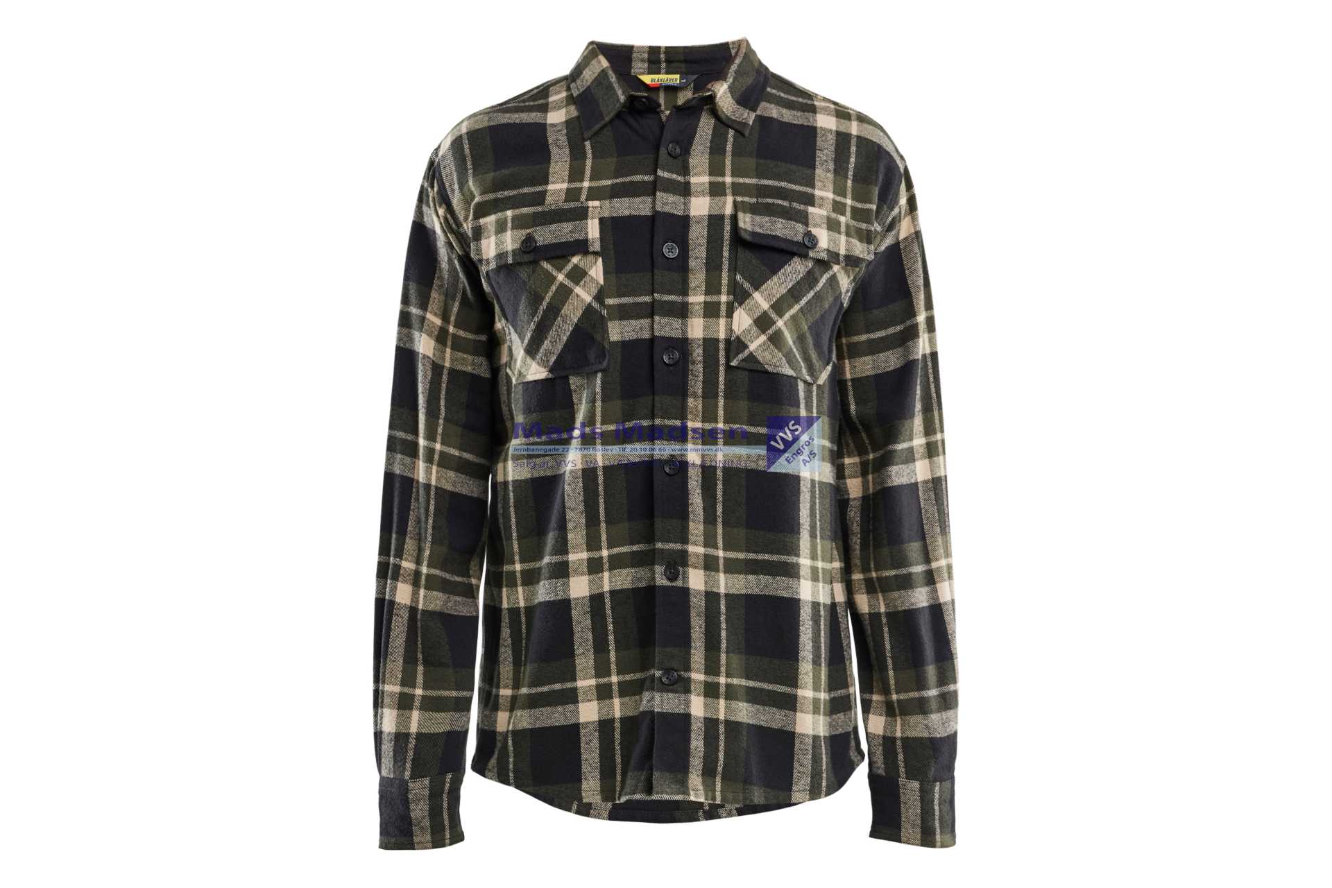 Blåkläder Flannelskjorte 3288-1168-4298 skovgrøn/sort str. XXL
