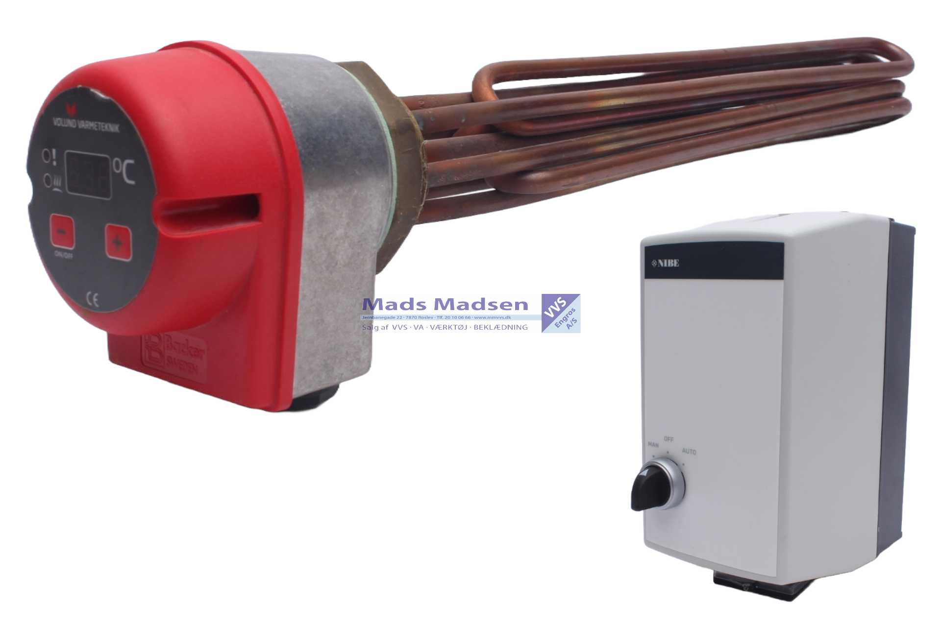 Vølund 6KW el-patron 1 1/2" K11-boks + HR20 relæ 818599