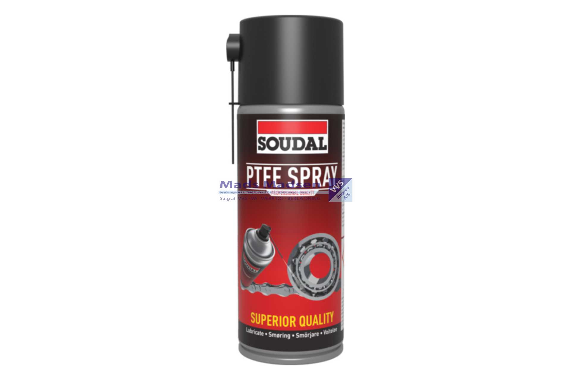 Soudal PTFE spray 400ml. Syrefri smøring - Farekl. 2.1 *NETTOPRIS*