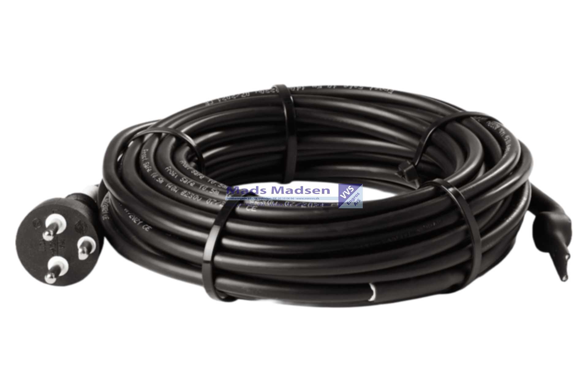 HeatCom selvreg. varmekabel 18,5 mtr 247 W med 2 mtr. tilledning og stikprop UDVENDIG