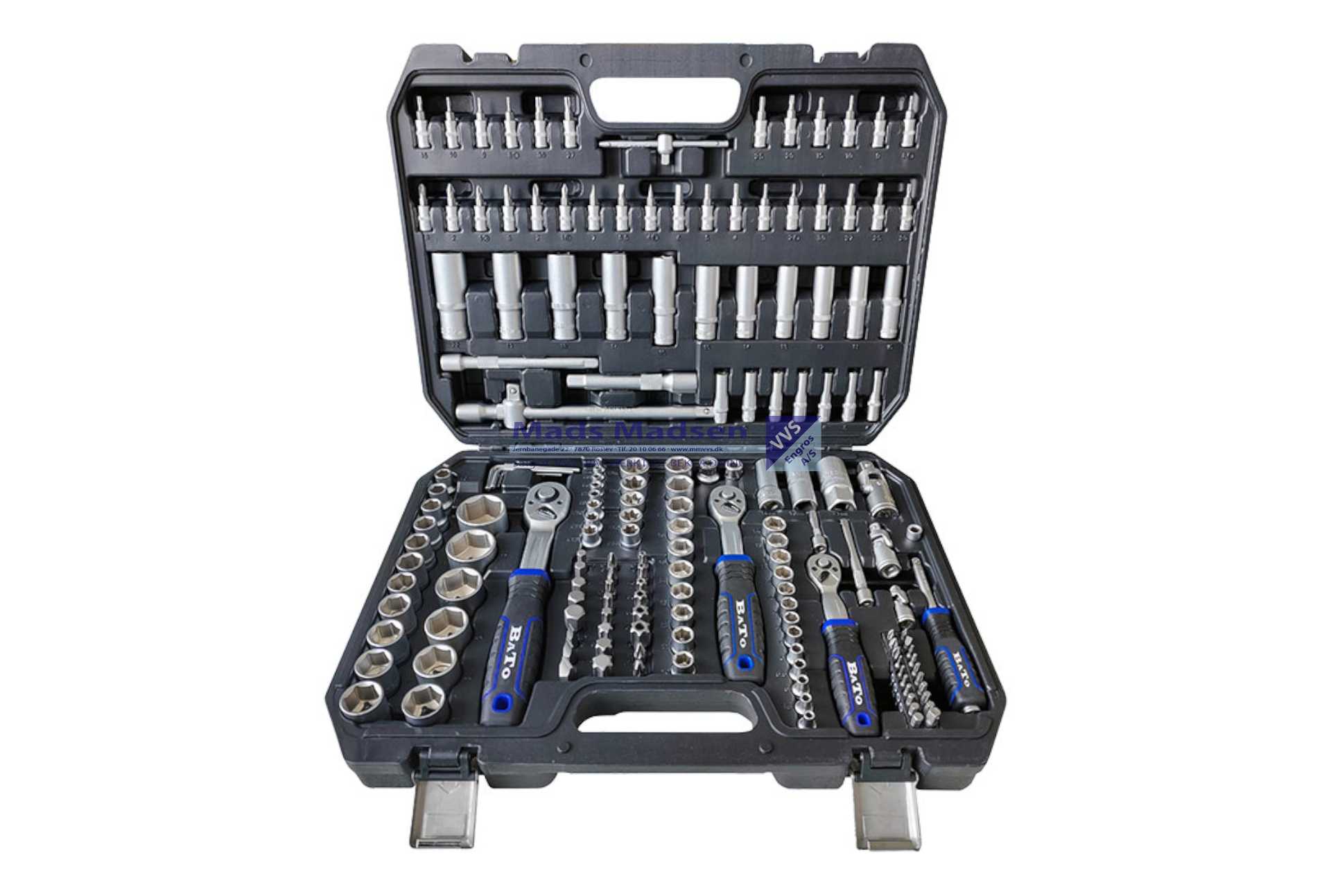 BATO Topnøglesæt kombisæt 1/4"+3/8"+1/2". 171 dele *NETTOPRIS*