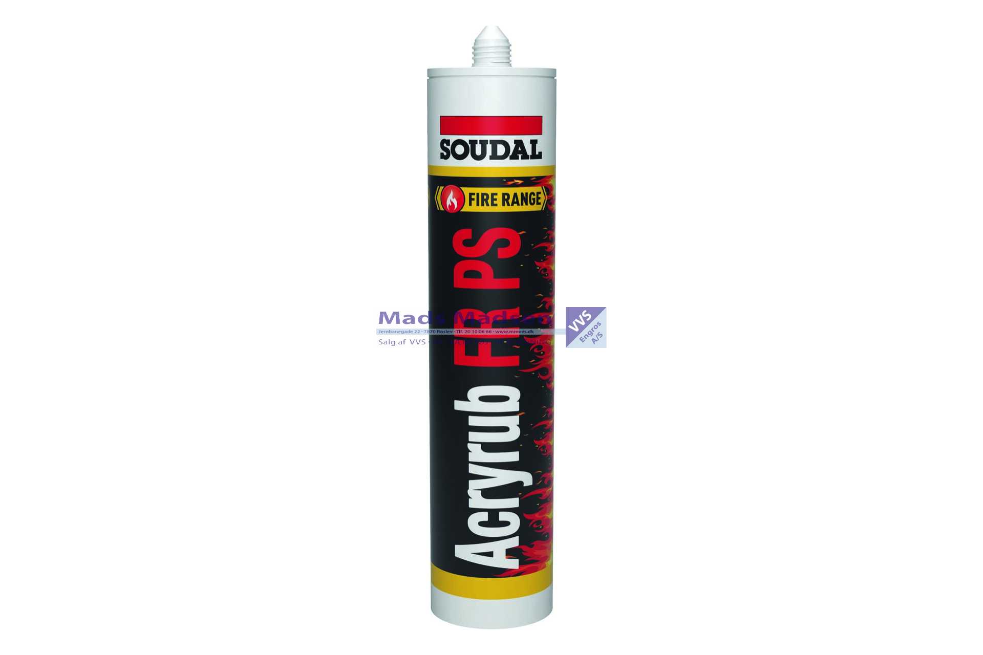 Soudal Acryrub FR PS Hvid brandfuge for gennemboring a 310ml *NETTOPRIS*