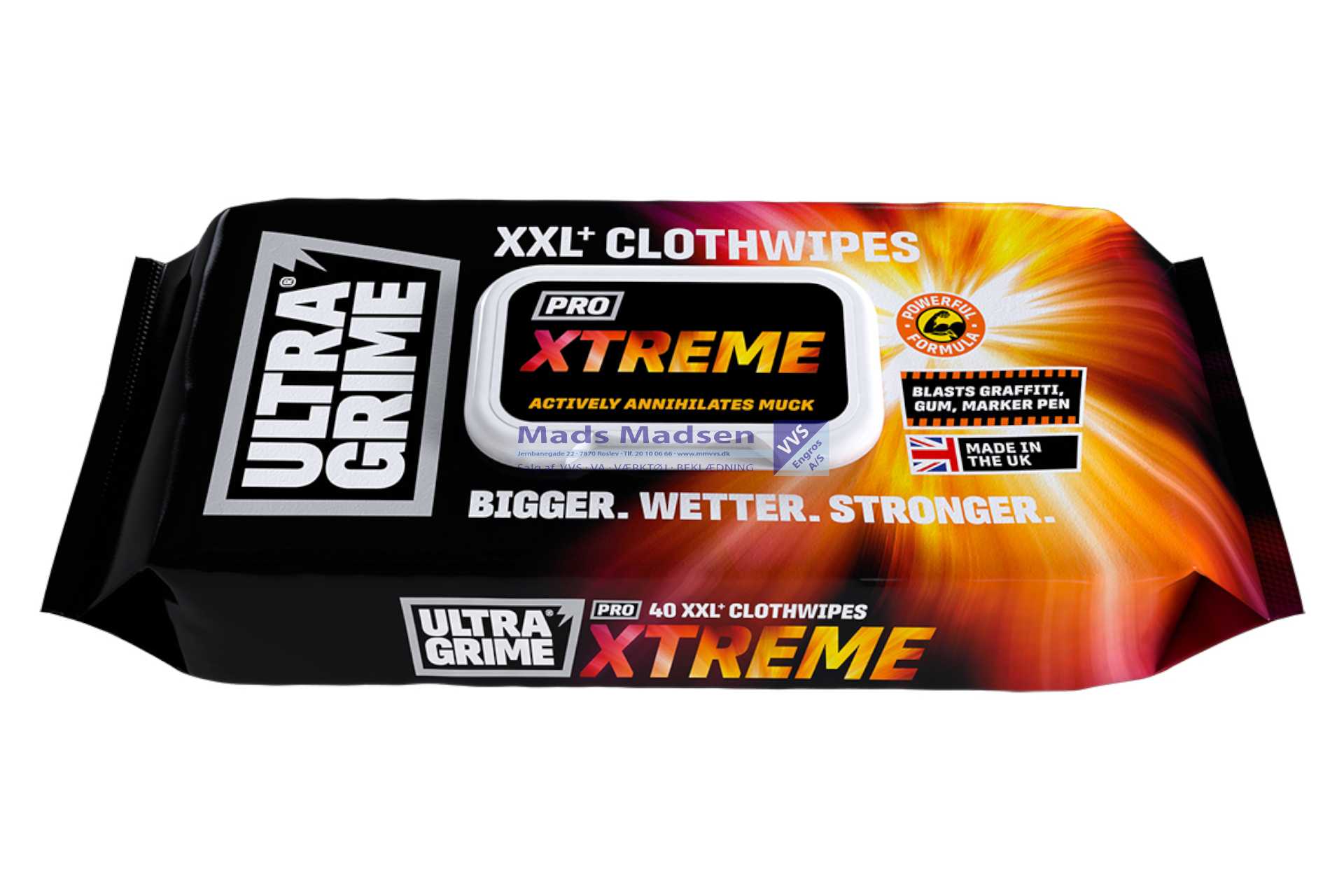 UltraGrime Pro Xtreme Wipes 38 x 25cm á 40 stk 5910 *NETTOPRIS*