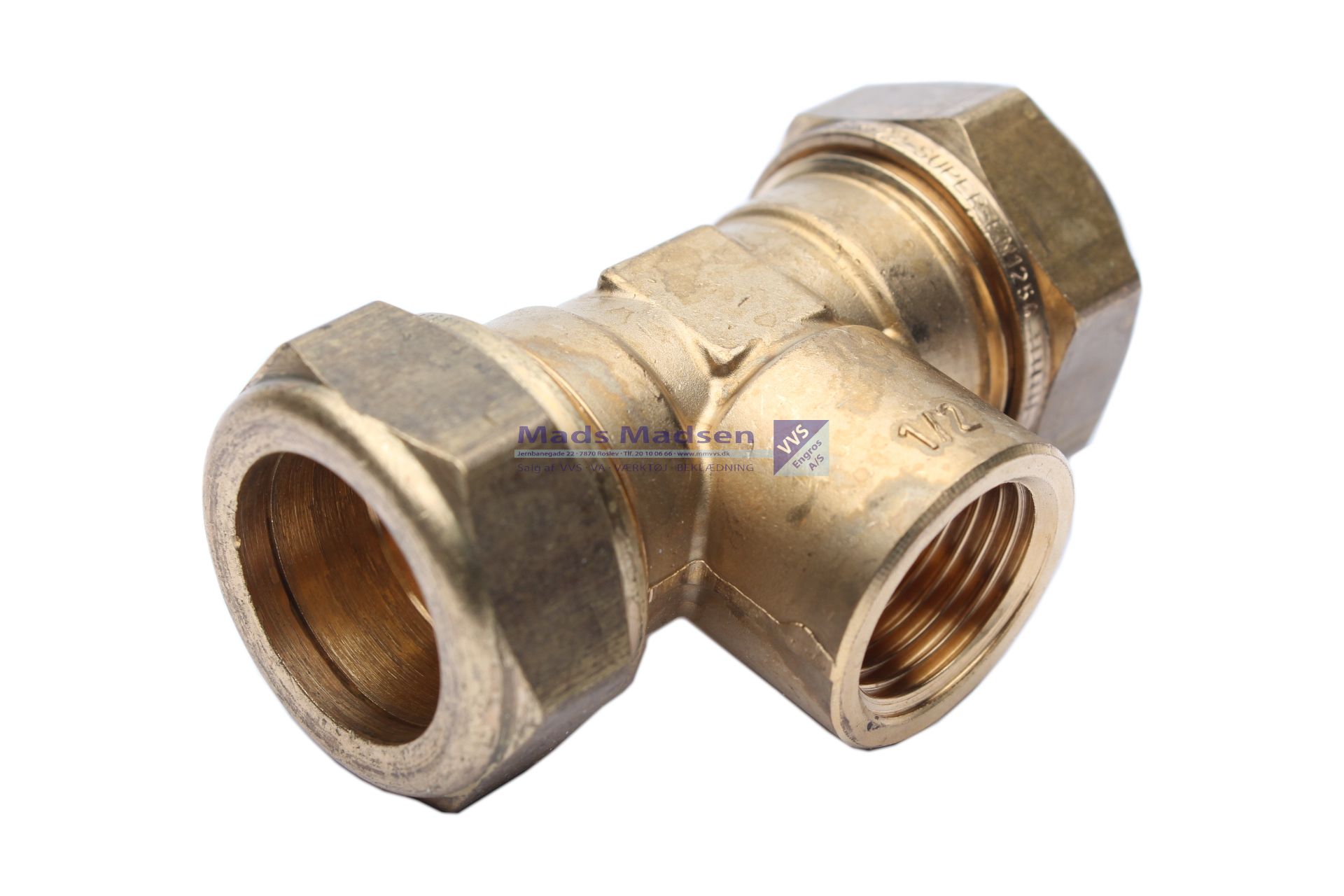 22 x 3/4" x 22mm Tiemme kompressions tee m/muf